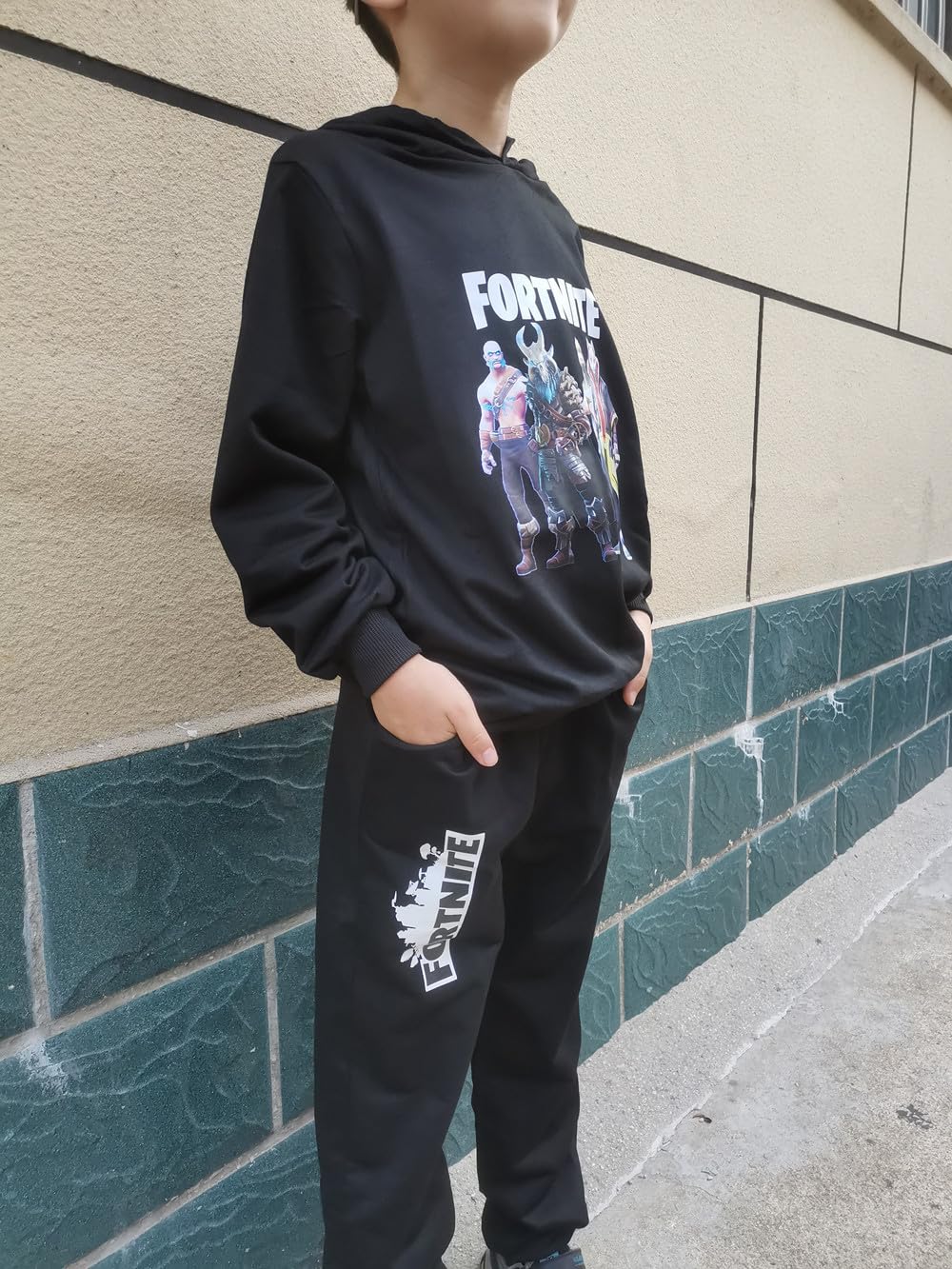 Strój sportowy dla dzieci z nadrukiem kreskówki 3D, sweter rekreacyjny dla dzieci, bluza z kapturem + spodnie