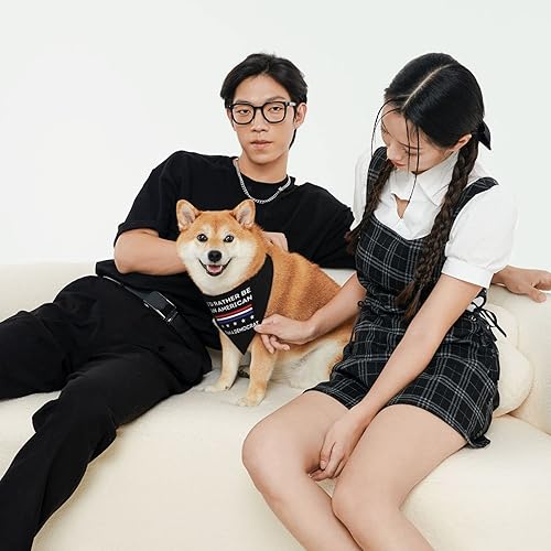 Miniatura 5 de Sombrero anti Trump con texto en inglés "I d Rather Be an American Than A Democrat", bandana para perro, baberos reversibles triangulares, bufanda,