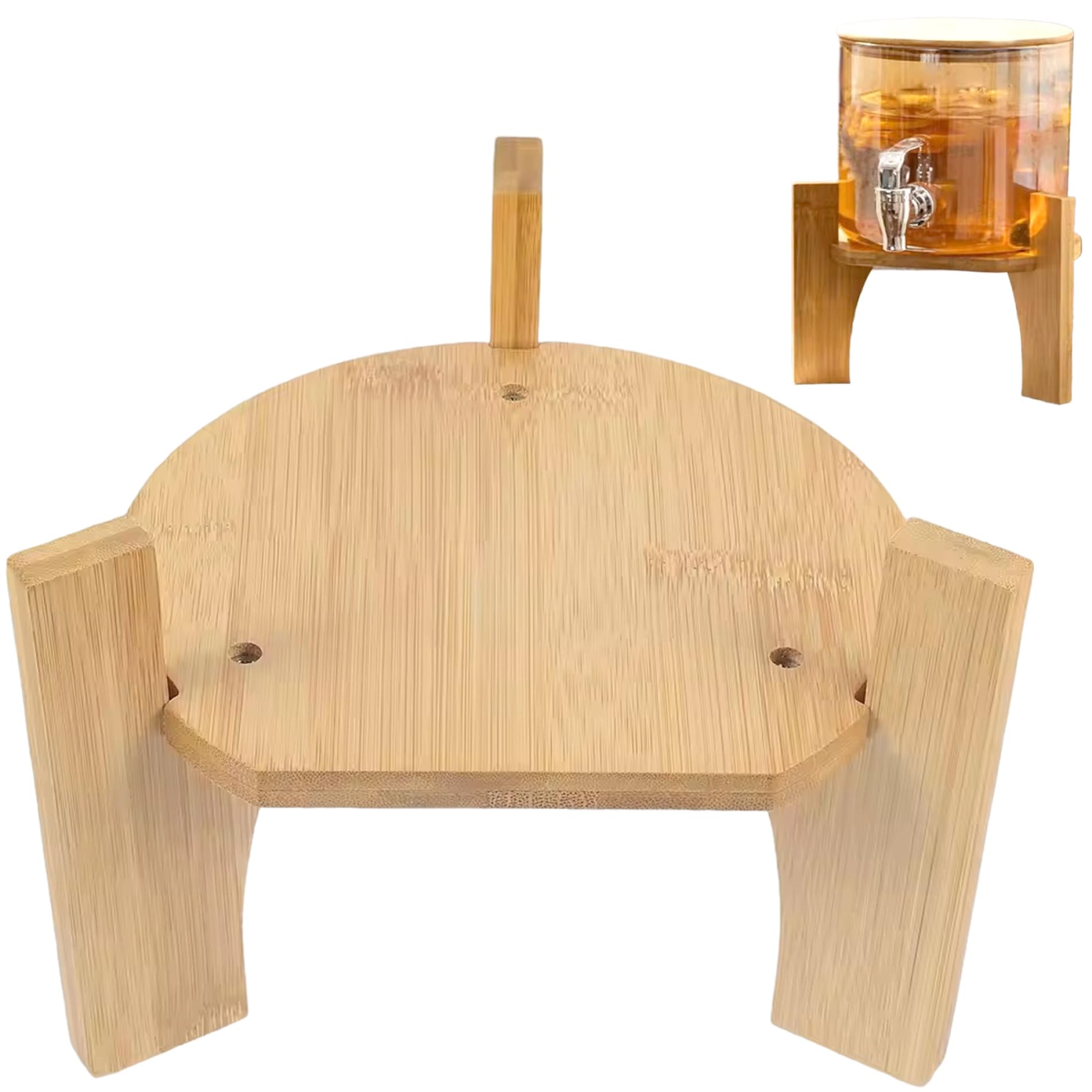 Monetais 7.5in Portable Wooden Drink Dispenser Stand, Ideal for Beverages Lemonades and Juices