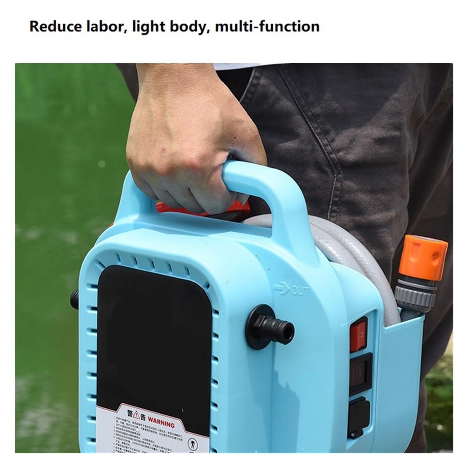 Pompa Ad Acqua Portatile Ricaricabile For Spruzzatore Piccola Irrigatrice Elettrica Irrigazione Agricola Attrezzi Da Giardino For Sottaceti Di Verdure Smart Slow Retract(16AH 30M)