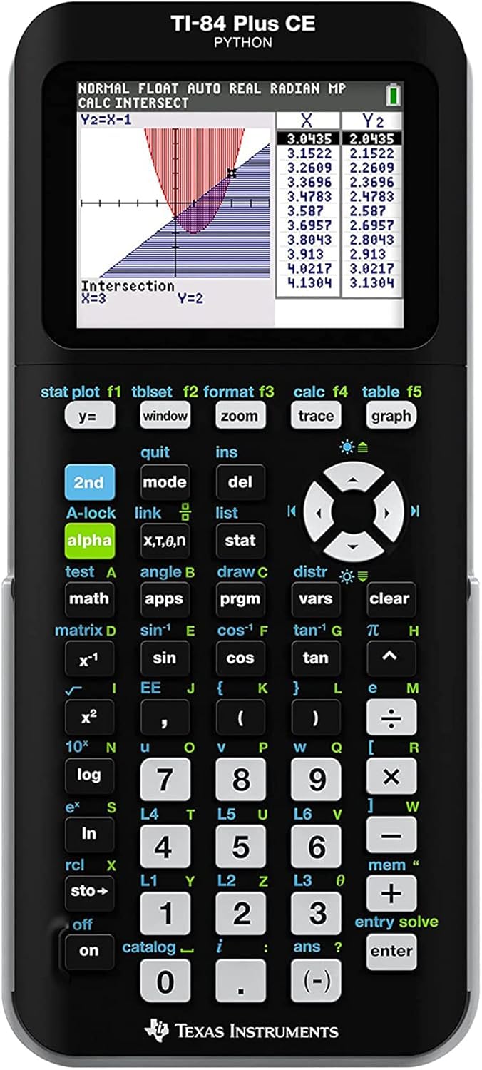 Scientific Python Graphic Calculator, Folima TI-84 Plus CE Color Graphing Instruments, Black 7.5 Inch