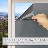 Vista 4 de HIDBEA - Película de privacidad esmerilada para ventana, adherencia estática sin adhesivo, bloqueo solar y ultravioleta, control de calor