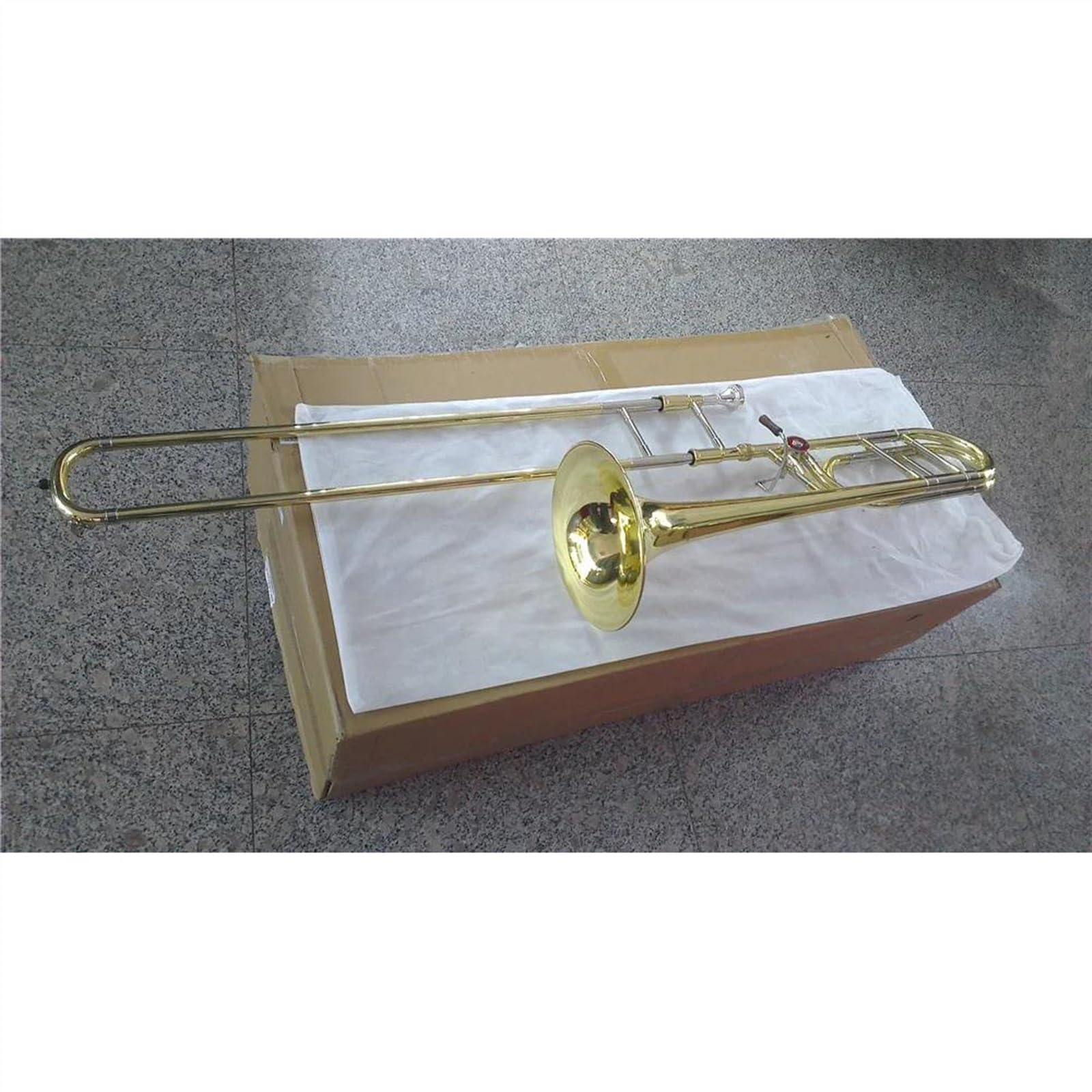 Trombones Instrumentos musicales Trombón Tenor Profesional Tono Bb/F De Manga Deslizante De Cuproníquel Lacado En Oro Profesional