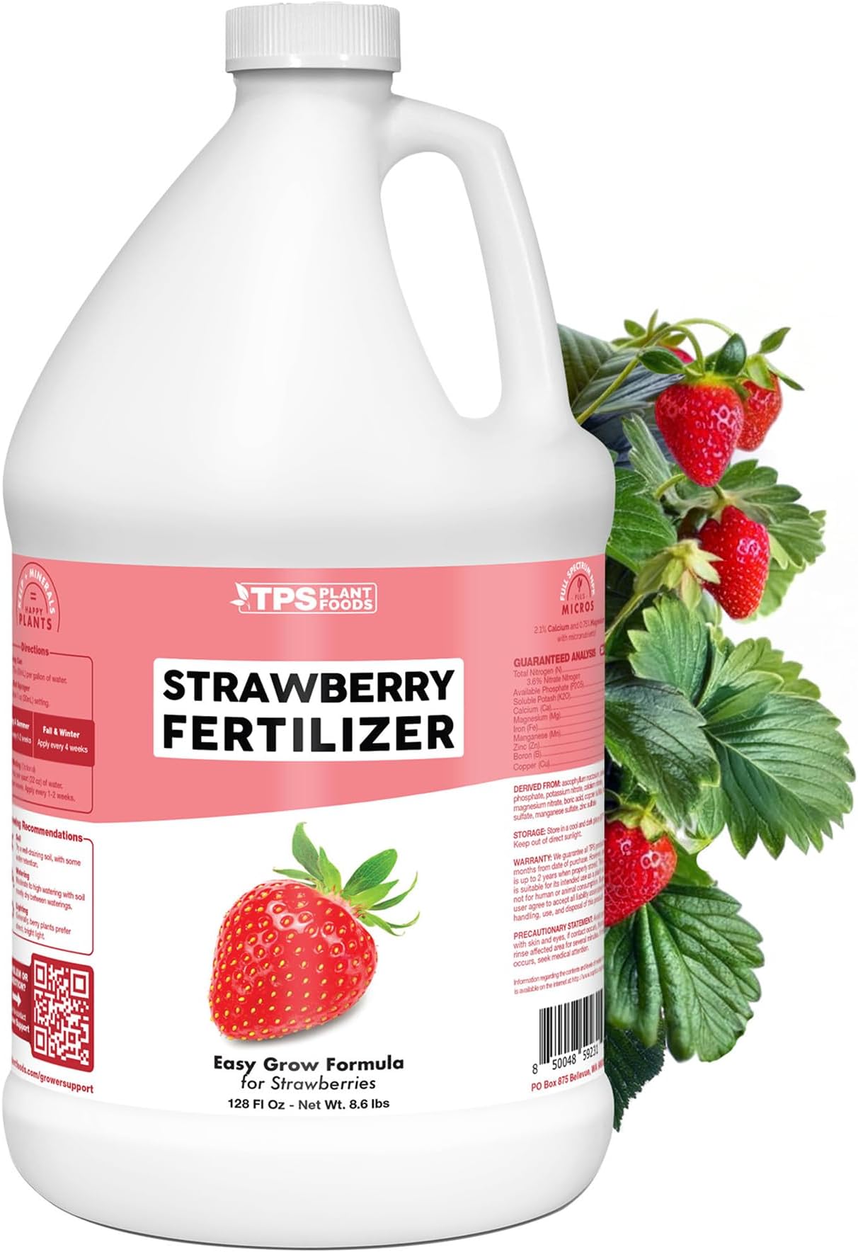 Strawberry Fertilizer โ Liquid Plant Food for Better Flowering, Bigger Berries & Stronger Root Runners, 8 oz