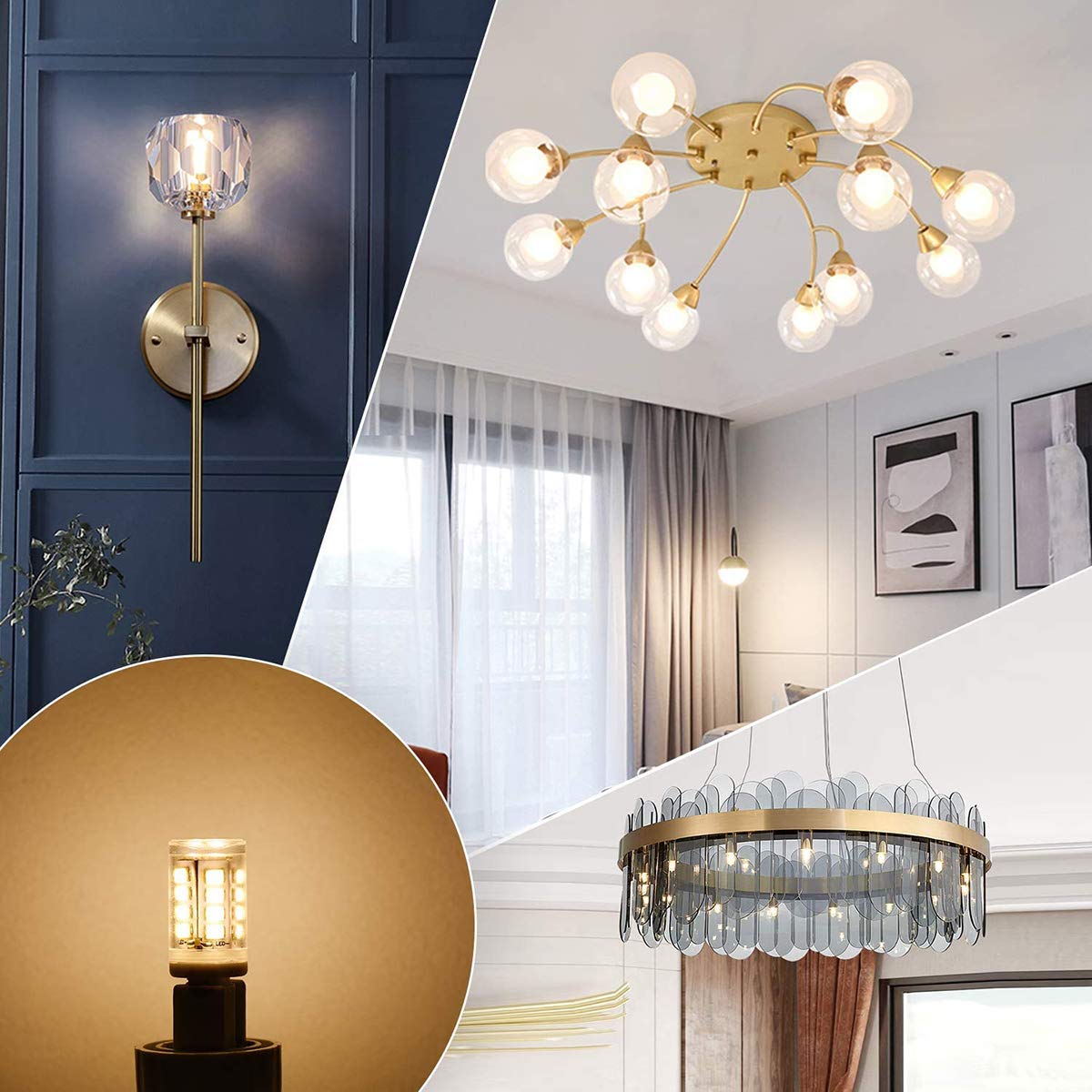 Bombilla LED E14 de 10 W, equivalente a una lámpara halógena de 100 W, bombilla de maíz de 1000 lm, regulable, sin parpadeo, paquete de 5, bombilla LED blanca fría (blanco frío)