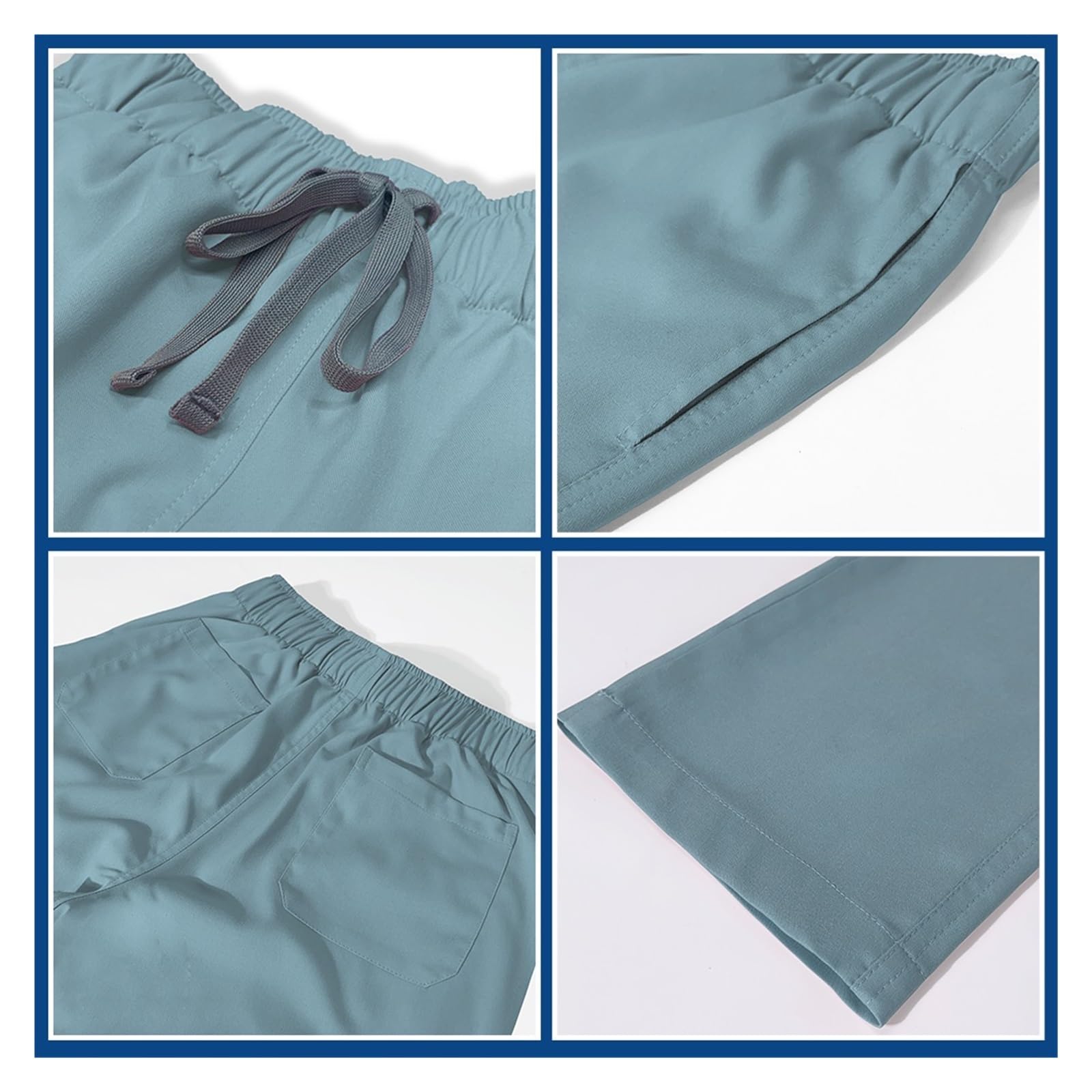 Krankenschwesteruniform Kurzarm-Krankenhaus-Arzt-Uniformen, Spa-Uniformen, Zahnklinik-Bekleidungsanzüge, Haustierpflege, Tierarzt, Krankenschwester-Zubehör(Deep Blue,S)