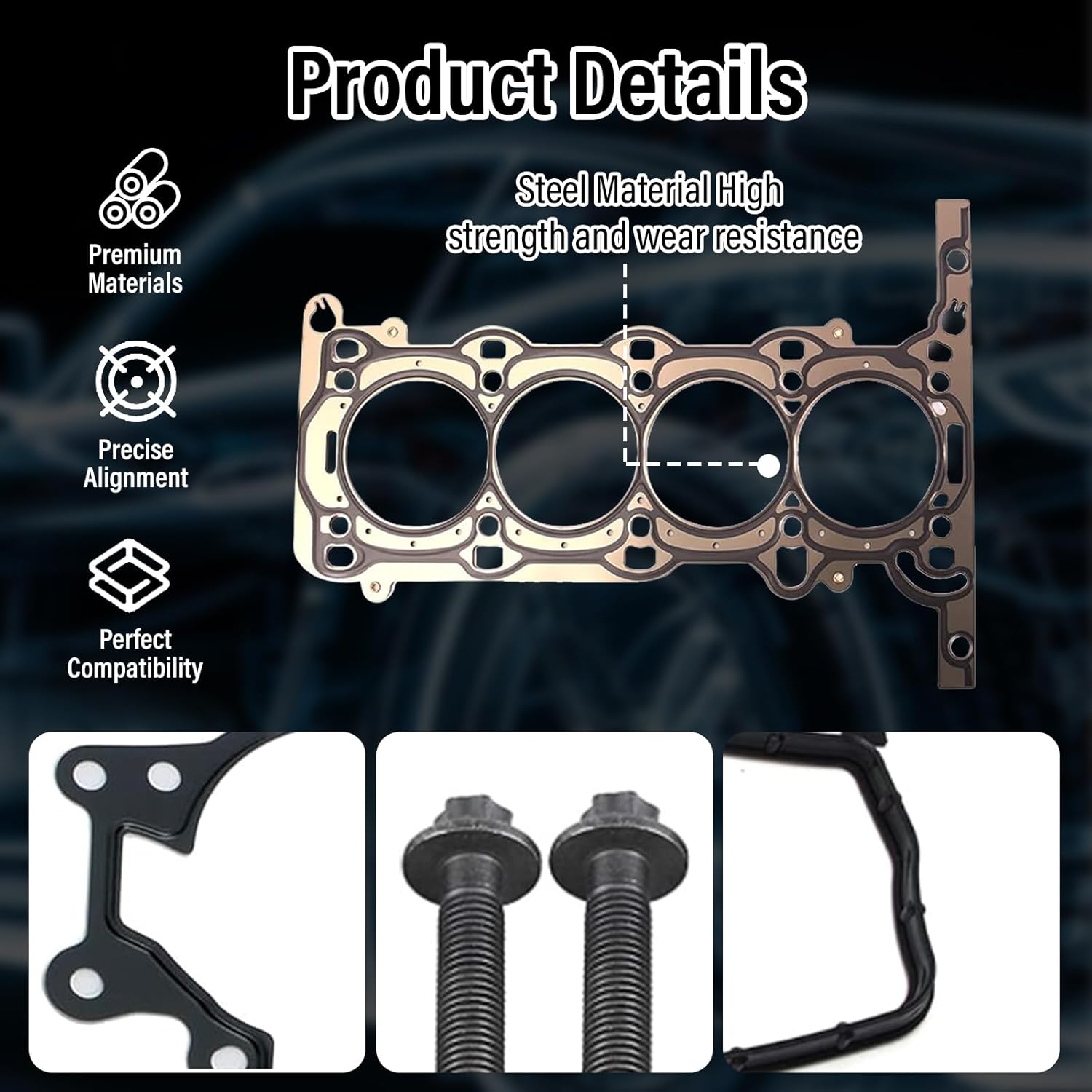 Engine Cylinder 1.4 Head Gasket Kit with Bolt Fit for Chevy Cruze 2011 2012 2013 2014 2015 2016, for Chevy Trax/Sonic Limited/Buick Encorex 2011-2016, Replacement for HS31411, HS26540PT-1