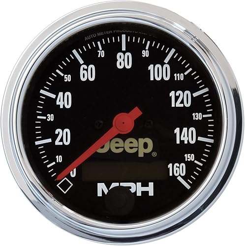 Auto Meter 880244 Jeep 3-3/8" Velocímetro eléctrico (0-160 MPH, 3.374 in)