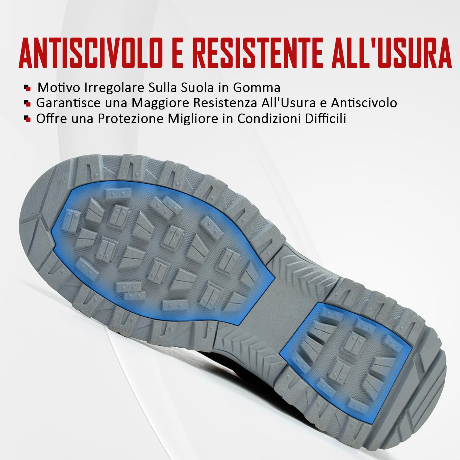 ISOOUS Scarpe Antinfortunistiche Uomo Alte Scarponi Antinfortunistiche Donna Leggere Stivali da Lavoro Comode Punta in Acciaio
