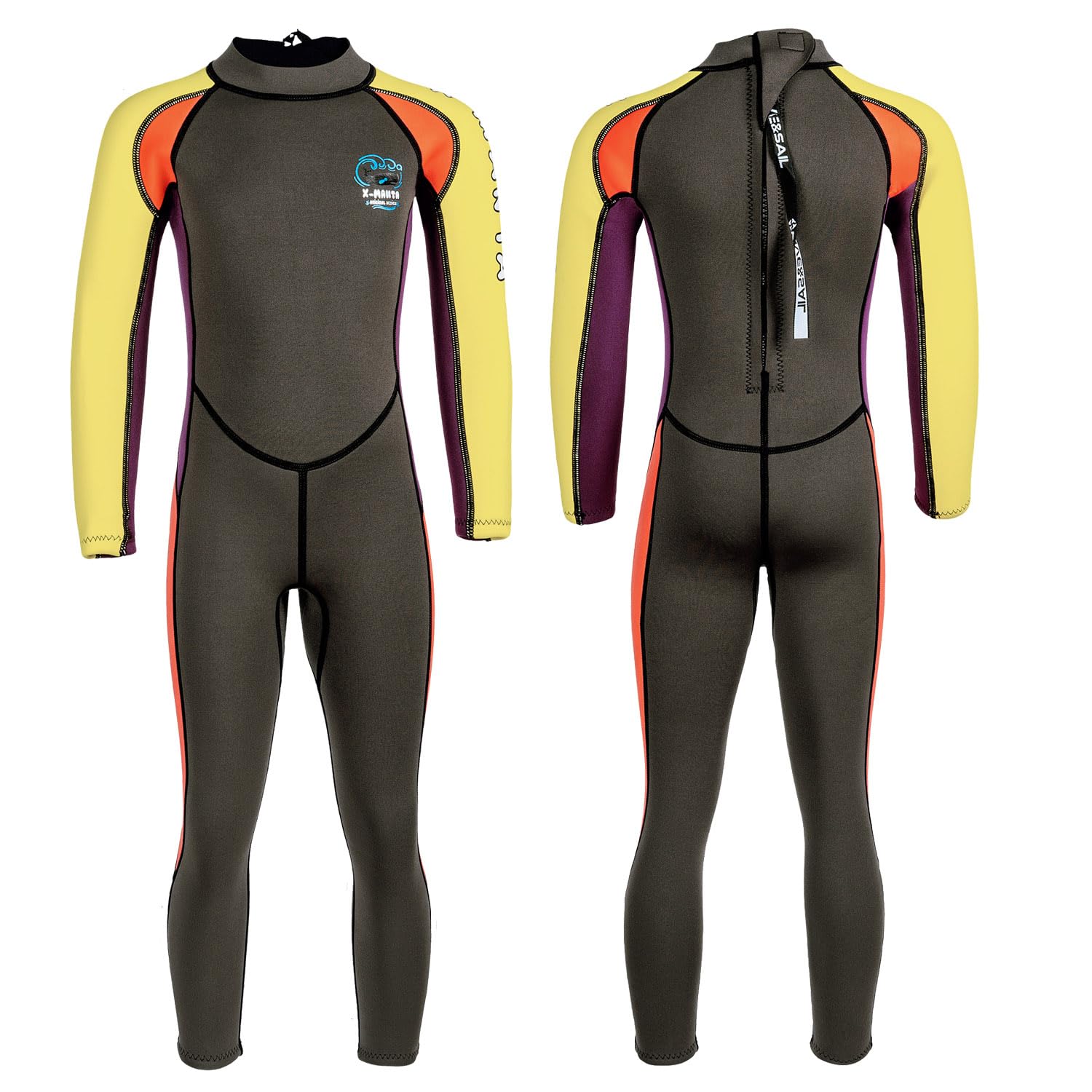 Wetsuit Kids Full Suits 2.5mm Neoprene Wet Suit UV Protection Keep Warm Long Sleeve Wetsuits for Swimming Diving Scuba