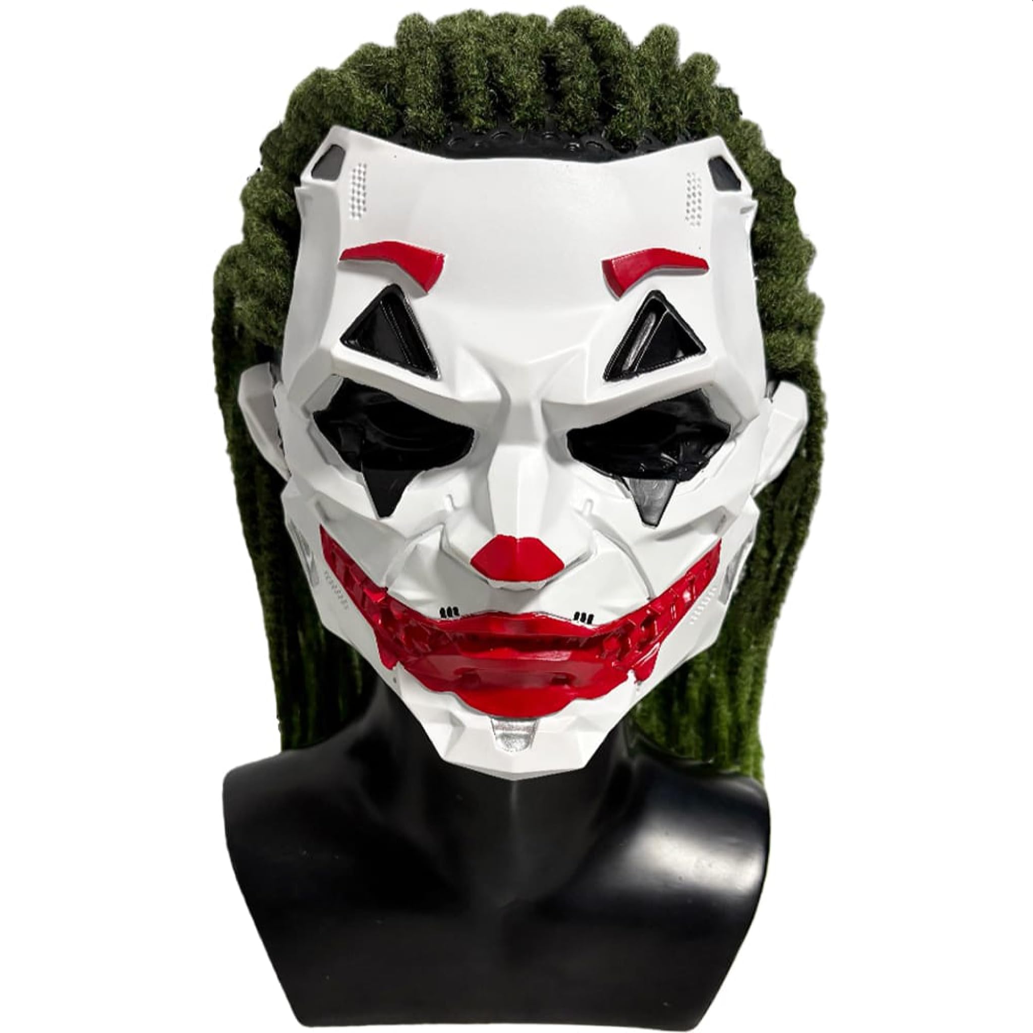 Next Level Cosplay Prop Replica Cyberpunk Joker Resin Mask With Braids