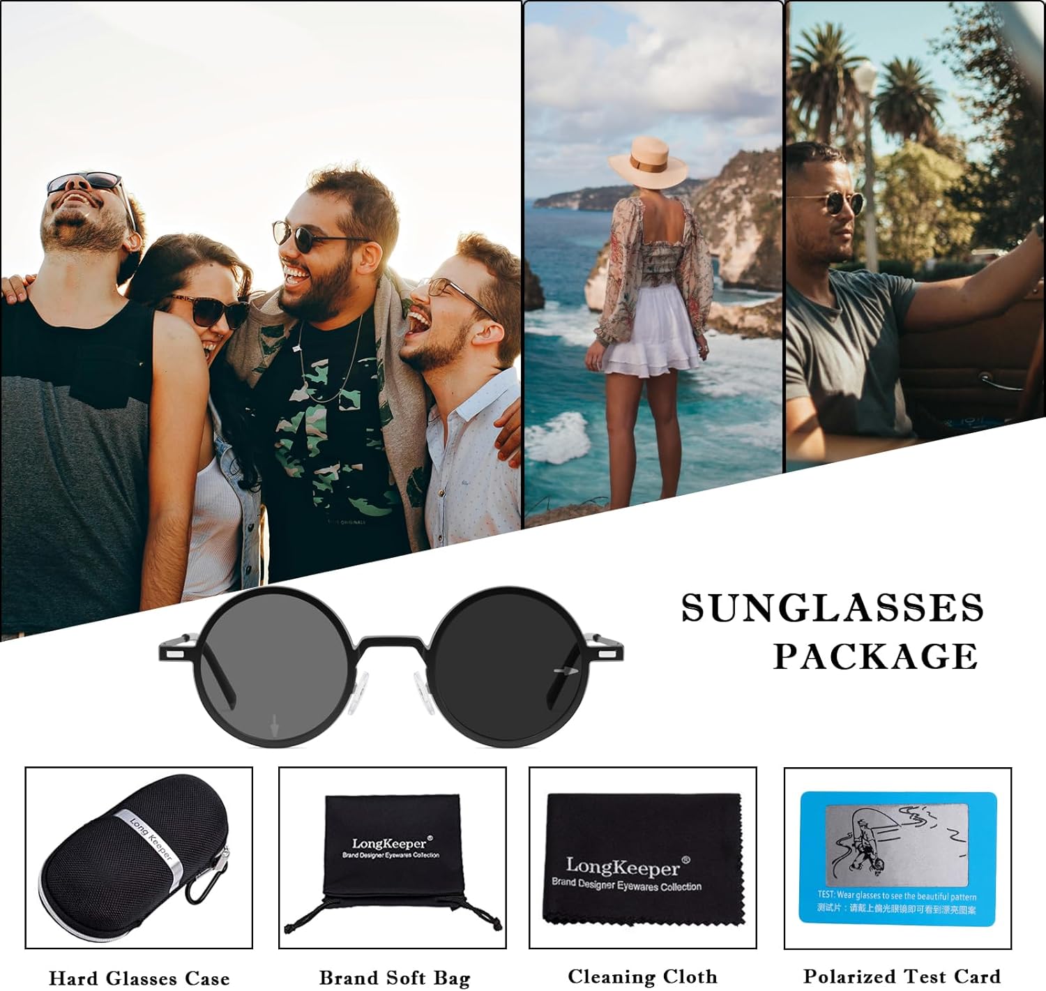 Long Keeper Adjustable Tint Sunglasses Polarized Round Sunglasses Men Lightweight Slim Glasses Hiking Driving Fishing Beach - Image 5