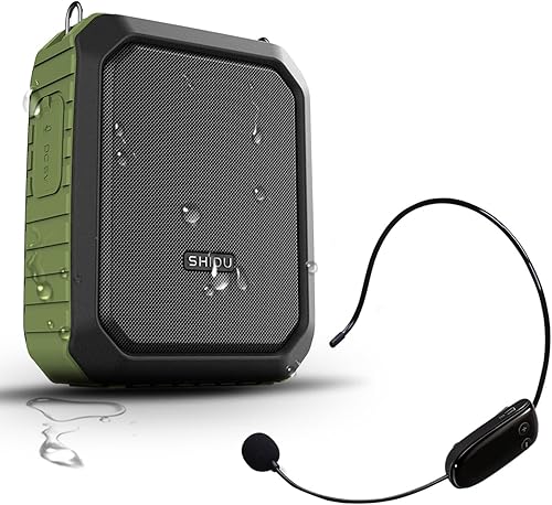 Amplificador de voz inalámbrico Bluetooth impermeable de 18 W, micrófono portátil con altavoz pequeño micrófono personal para profesores, al aire
