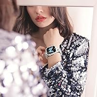 Vista 8 de WINGLE Bling Band - Funda para Apple Watch Band para mujer de 1.575 pulgadas SE 3/2/1 Series 6 5 4, lujo brillante con diamantes de imitación