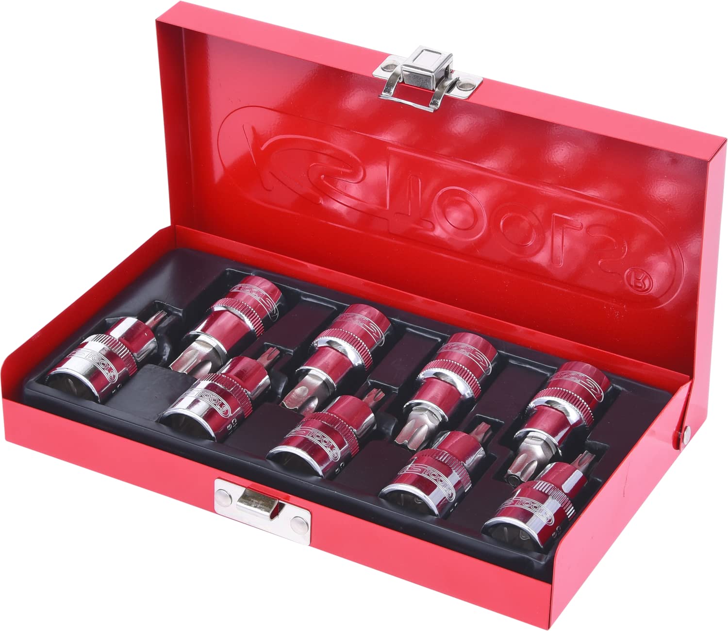 KS Tools 918.1386 1/2"CHROMEplus Zestaw gniazd bitów dlasrub Torx z otworem czolow. 9szt.TB20-TB60