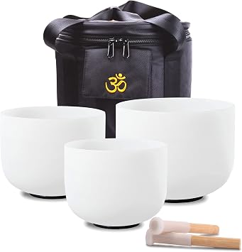 FMTY 7inch 8inch 9inch Crystal sing bowl set sound للشفاء الذهن والتأمل واليوغا والشفاء الروحي والجسدي Chakra Bowl C + A + F