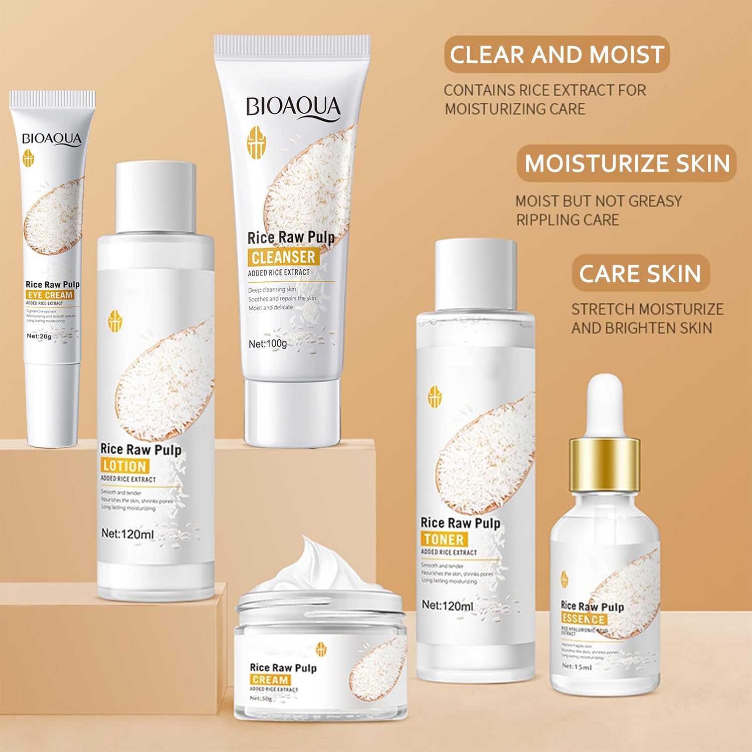 6PCS Skincare Gifts for Teenage Girls, Rice Raw Pulp Skin Care Sets & Kits - Image 3
