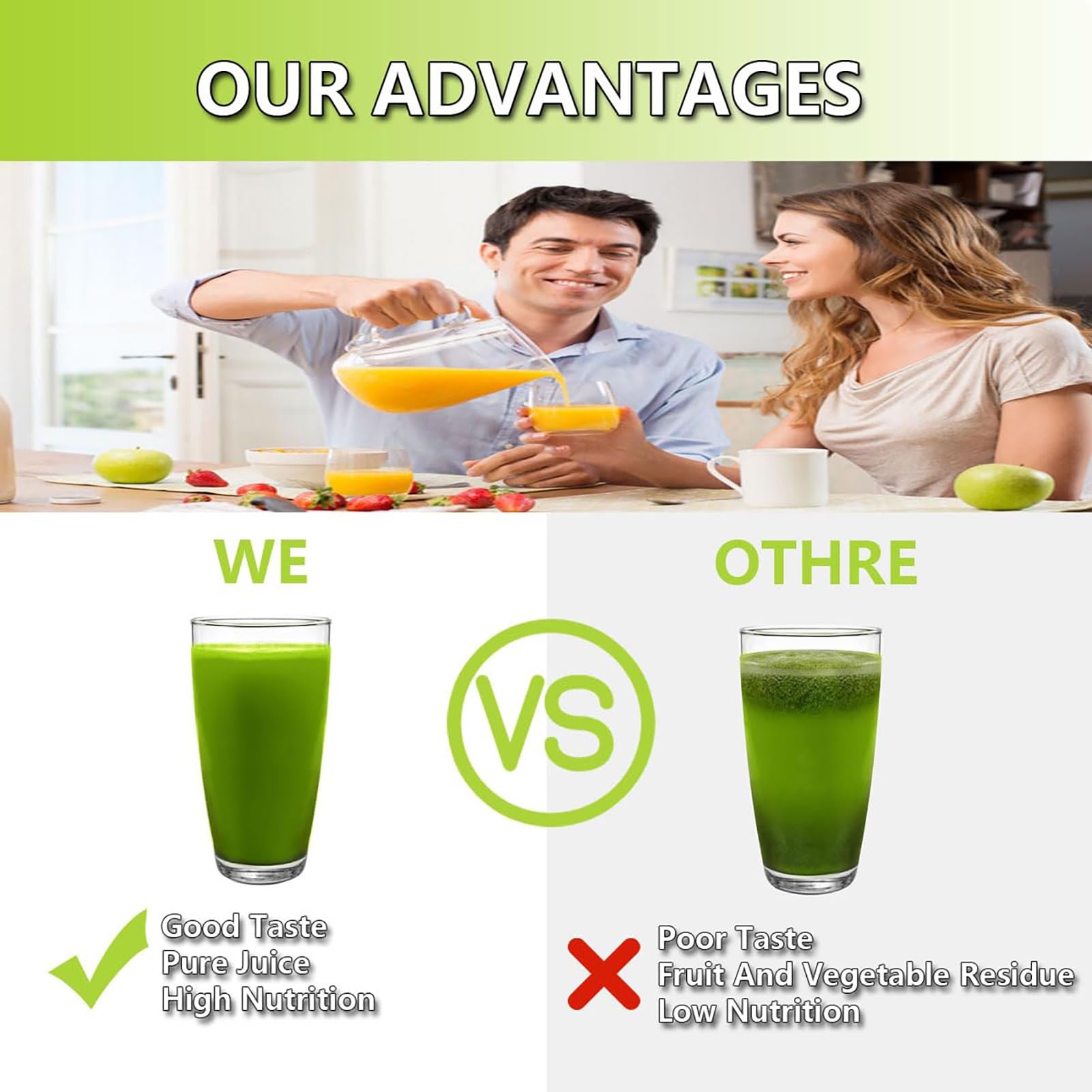 Exprimidor de frutas y verduras de acero inoxidable, extractor de jugos comercial de alta resistencia, exprimidor eléctrico de cítricos, tolva de alimentación grande de 2 l
