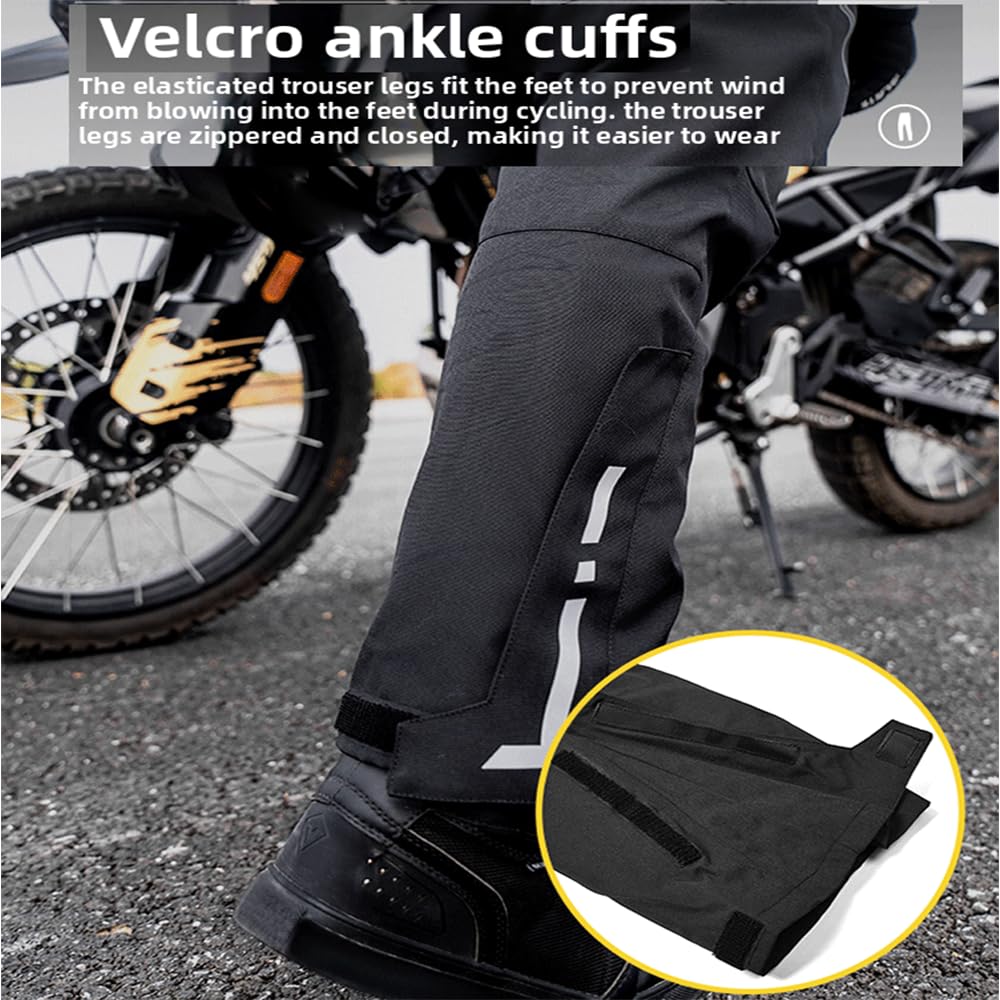 Pantalon De Moto Imperméable Avec Protections Ce Pour Femmes Et Hommes Pantalon De Motos Renforcé Pour Motards ÉQuipement De Protection Pour La Moto,Black-3XL