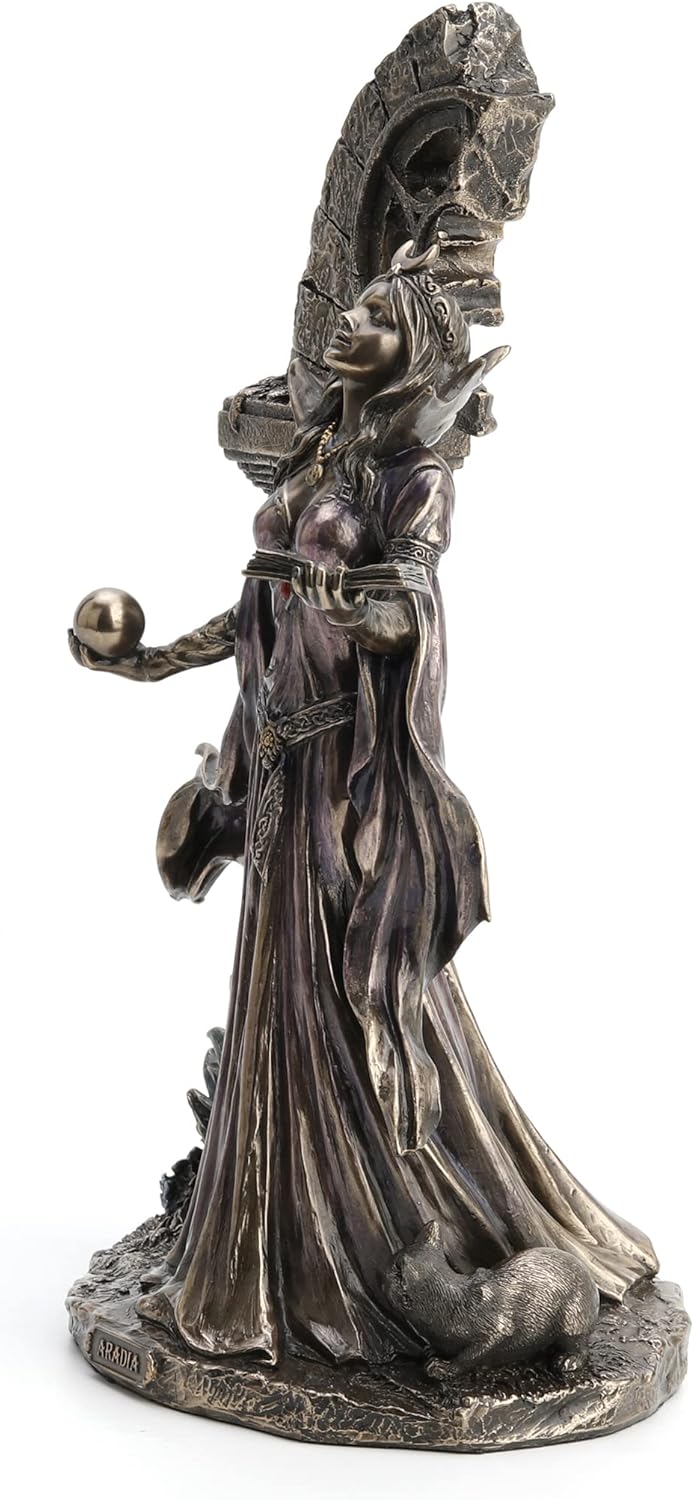 Veronese Design Aradia The Wiccan Queen of Witches Statue – Cold Cast Resin with Antique Bronze Finish