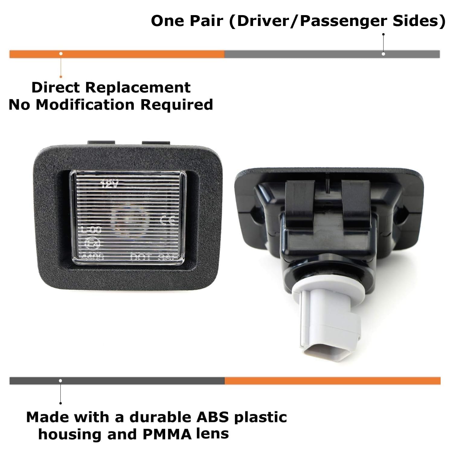 iJDMTOY OEM-Replace Clear Lens License Plate Lamps Assy Compatible With 2015-2020 Ford F150 and Ford Raptor, LH RH w/Light Bulbs and Sockets