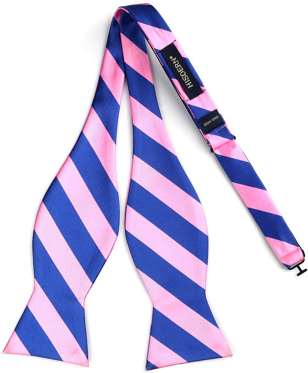 HISDERN Bow Ties for Men Striped Bowties Men's Self Tie Bowtie Handkerchief Formal Tuxedo Wedding Bowties and Pocket Square - Image 4