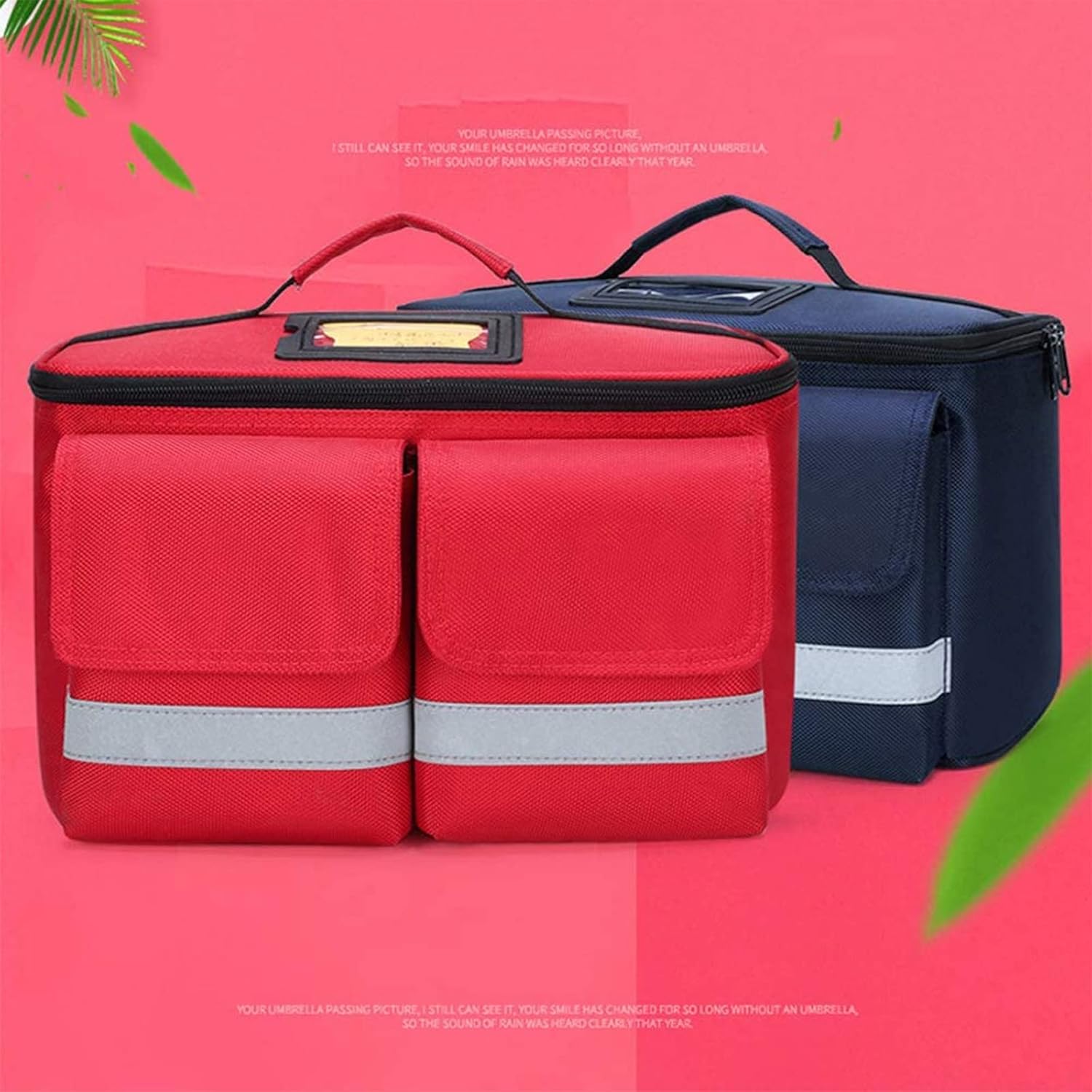 Portable First Aid Bag,High Capacity Family Medicine Kit, Waterproof Travel First Aid Kit,with Detachable Shoulder Strap, for Camping, Home Hiking(Red)
