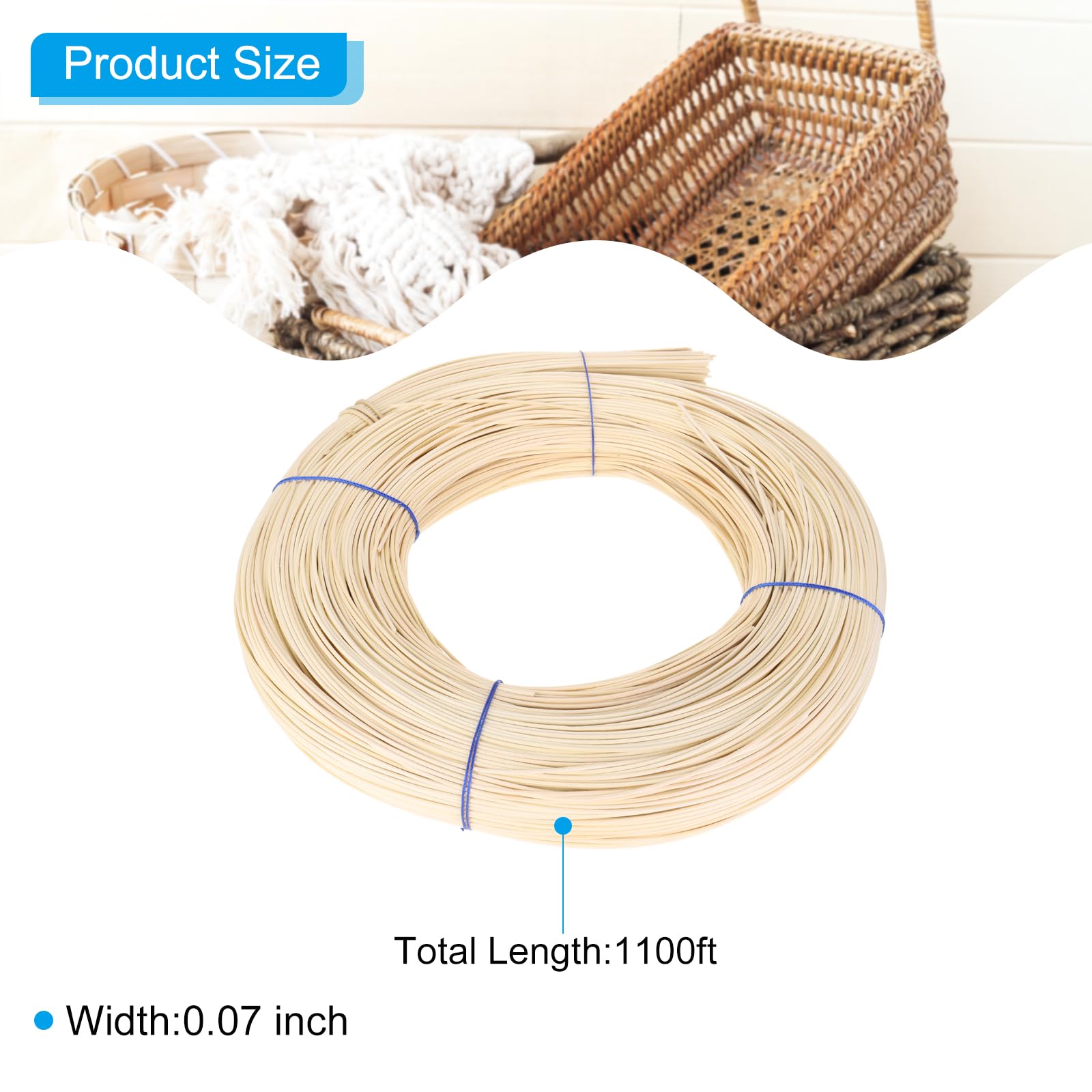 PATIKIL Round Reed Spline 1100ft x 0.07 inch - Image 2