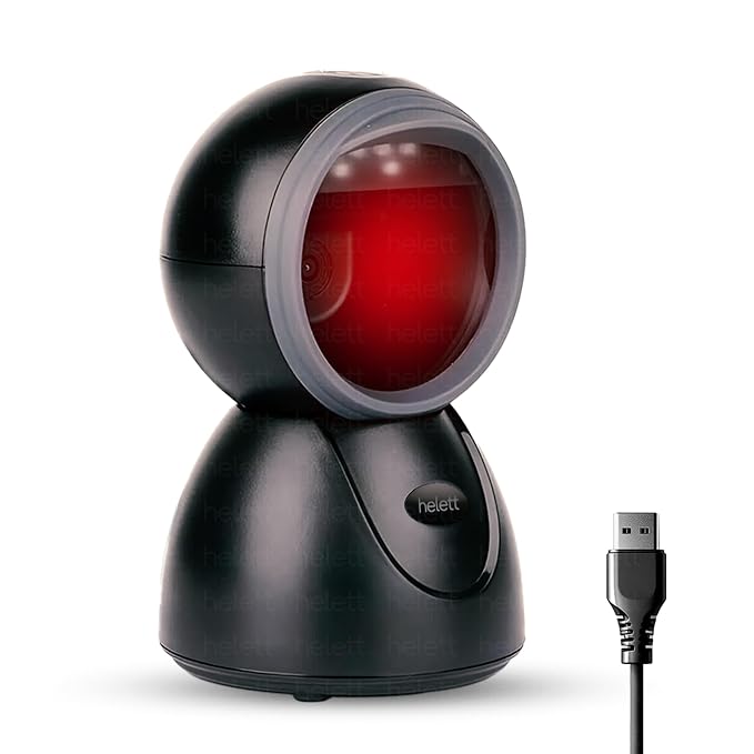 Helett HT15 Hands-Free 2D & 1D USB Desktop Barcode Scanner for Retail ...