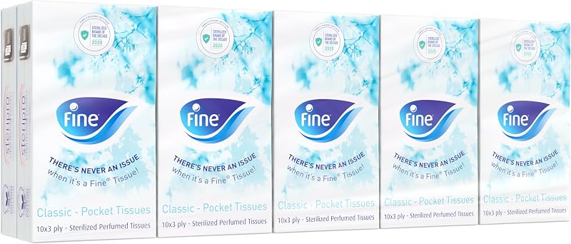 Fine - Pocket Facial Tissue - 3 Ply, Pack of 10