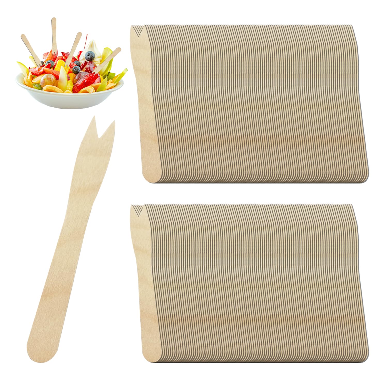 300Pcs Wooden Forks, Small Forks, Wooden Fork, Fruit Forks, Bamboo Forks, Cake Forks, Food Picks