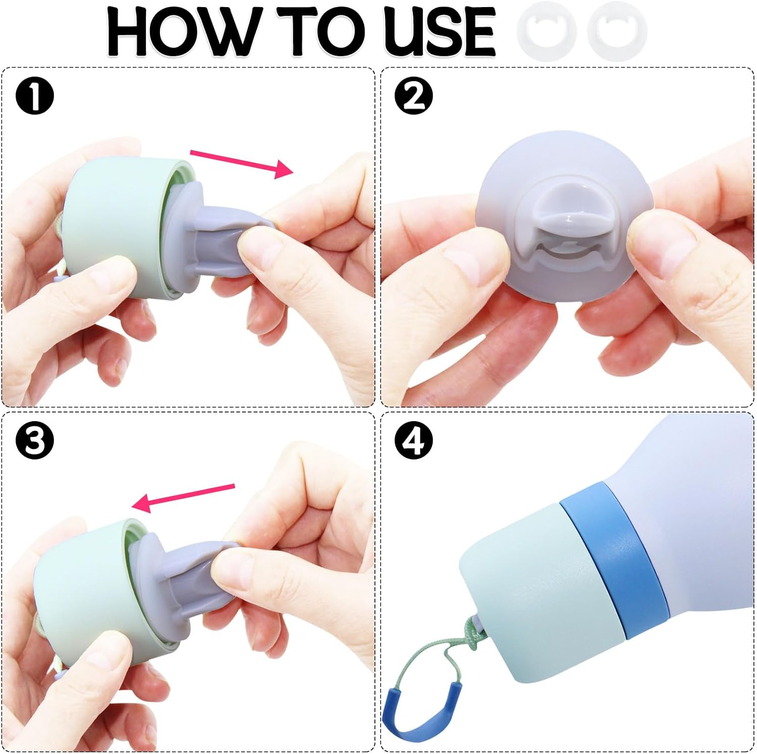 Replacement Seal Stopper for Owala FreeSip Twist 18oz 24oz, Water Bottle Top Lid Gasket Seal for Owala FreeSip Twist Series Part Silicone Stopper Accessories H-OP-2A-04 - Image 3