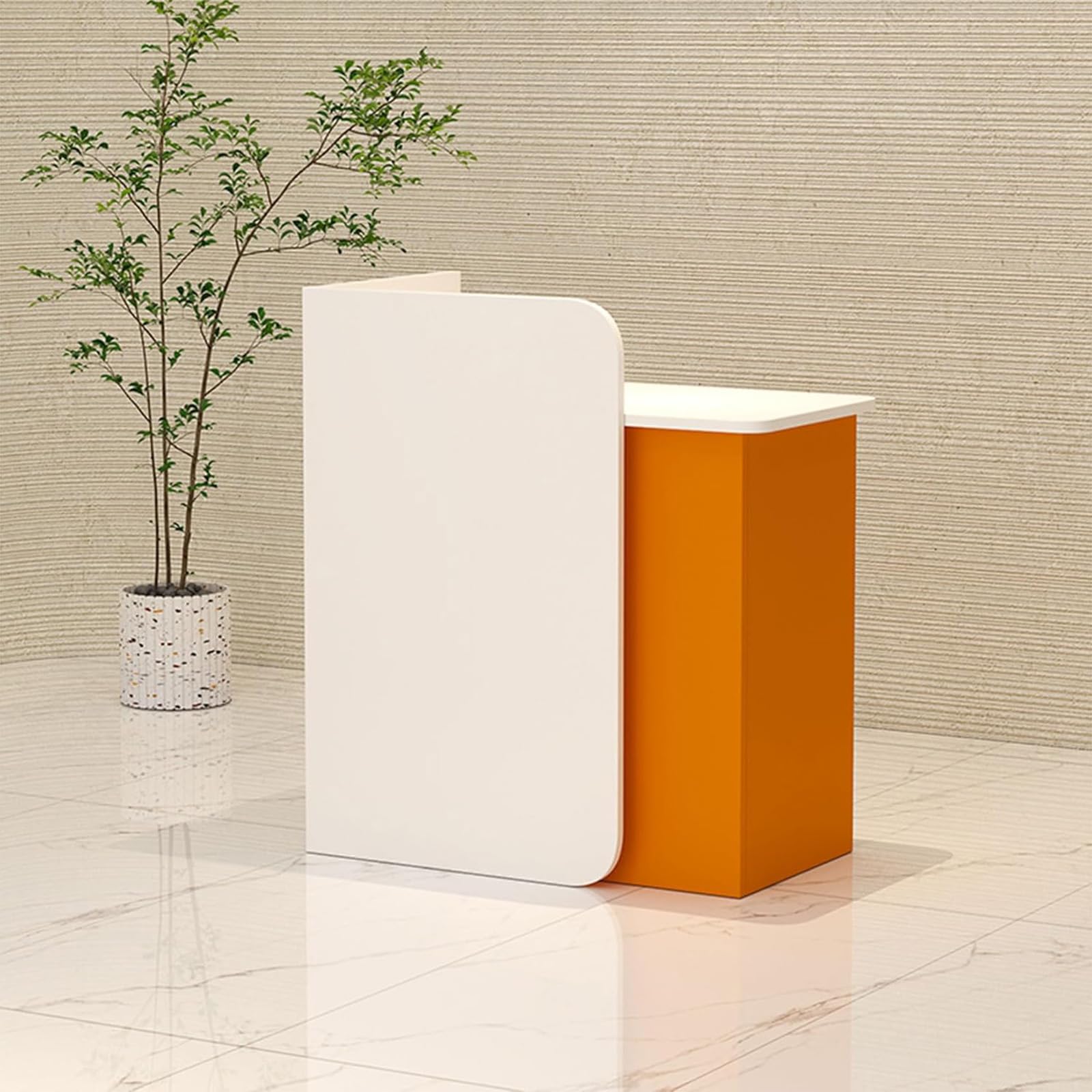 Banco per ricevimenti in legno con cassetti per mercati e minimarket, design elegante con cactus, perfetto per casa, ufficio e segreteria, 60 x 45 x 95 cm