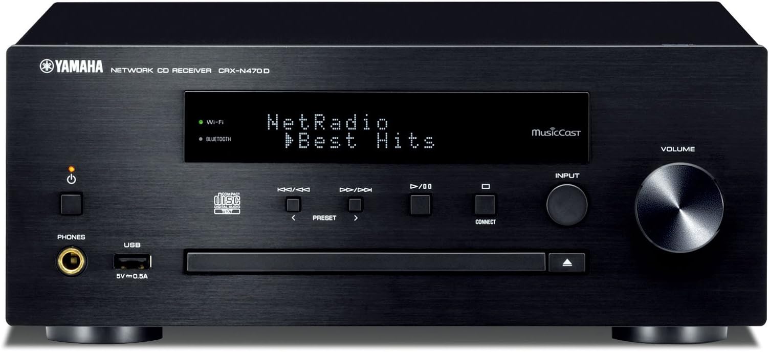 Yamaha MusicCast CRXN470D Compact Audio System with Built in Wifi, Airplay and Bluetooth - Black