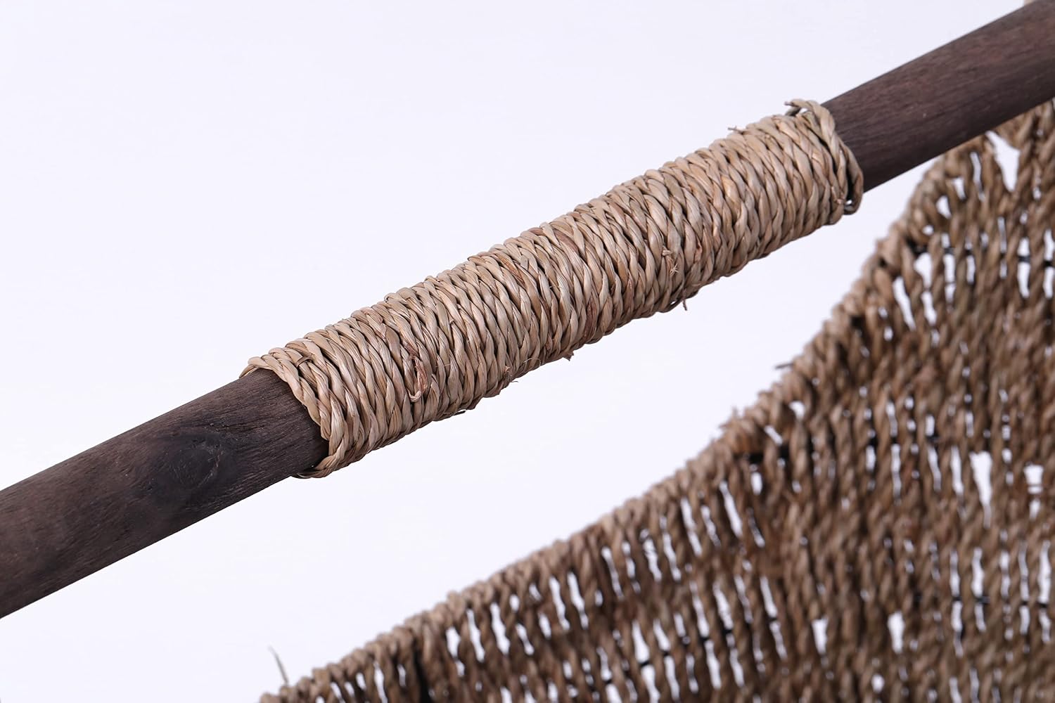 Free Standing Magazine and Toilet Paper Holder Basket with Wooden Rod