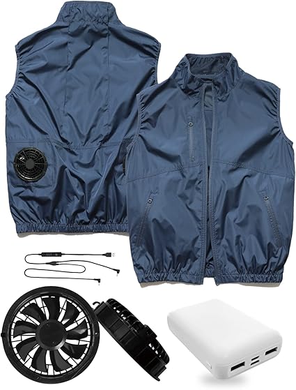 Amazon Co Jp Amazon限定ブランド ファン付きウェア ベスト ファンバッテリーセット mah 熱中症対策 パワフル 静音 省エネ 風力3段階調整 セット 夏 ワーク アウトドア キャンプ フィッシングベスト 作業着 釣り ゴルフ 男女兼用 服 ファッション小物