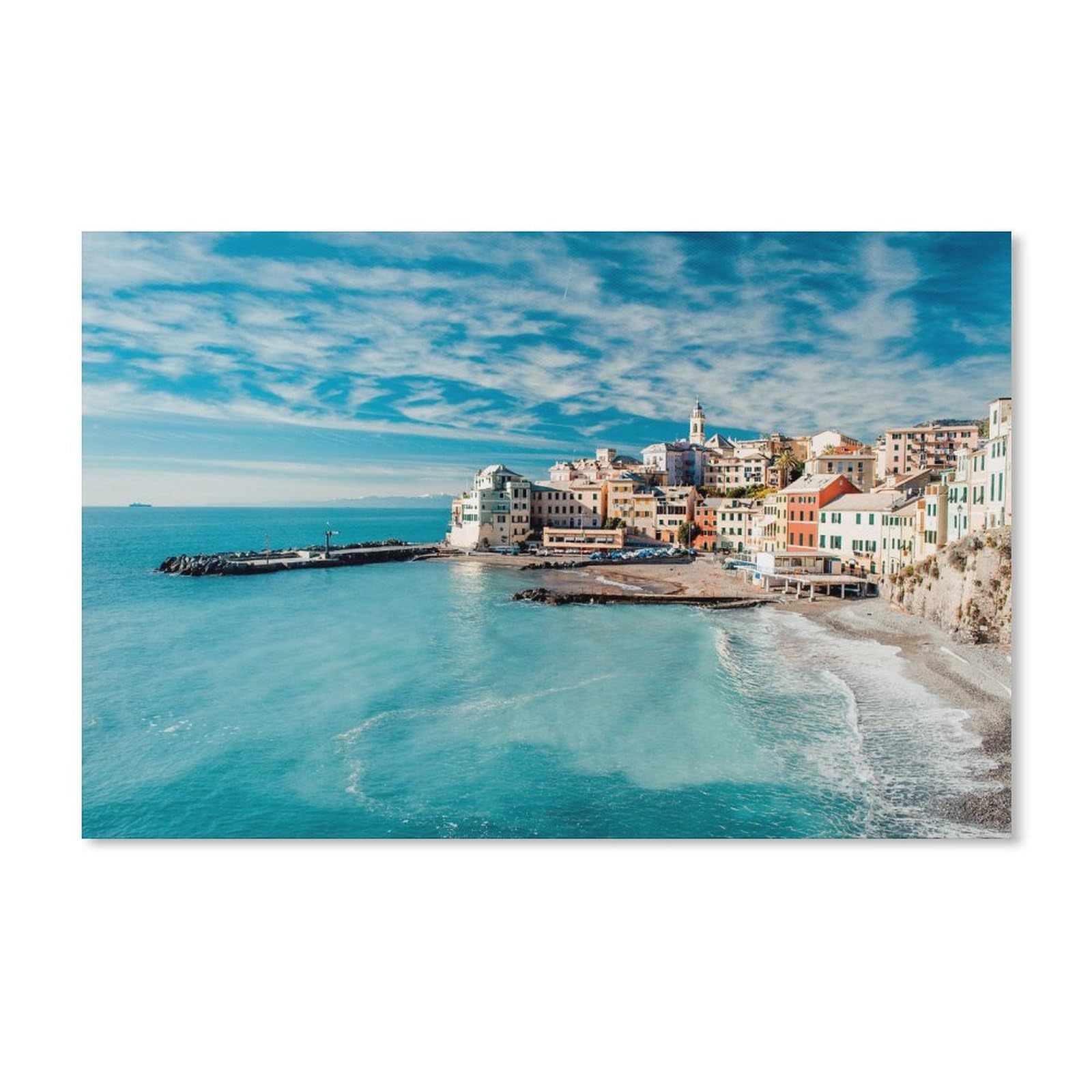PGCKSK 5D DIY Diamond Embroidery， Beautiful sea Coast Landscape, Houses，Full Diamond Painting Cross Stitch Rhinestone Mosaic Home Decoration（50x60cm）-42
