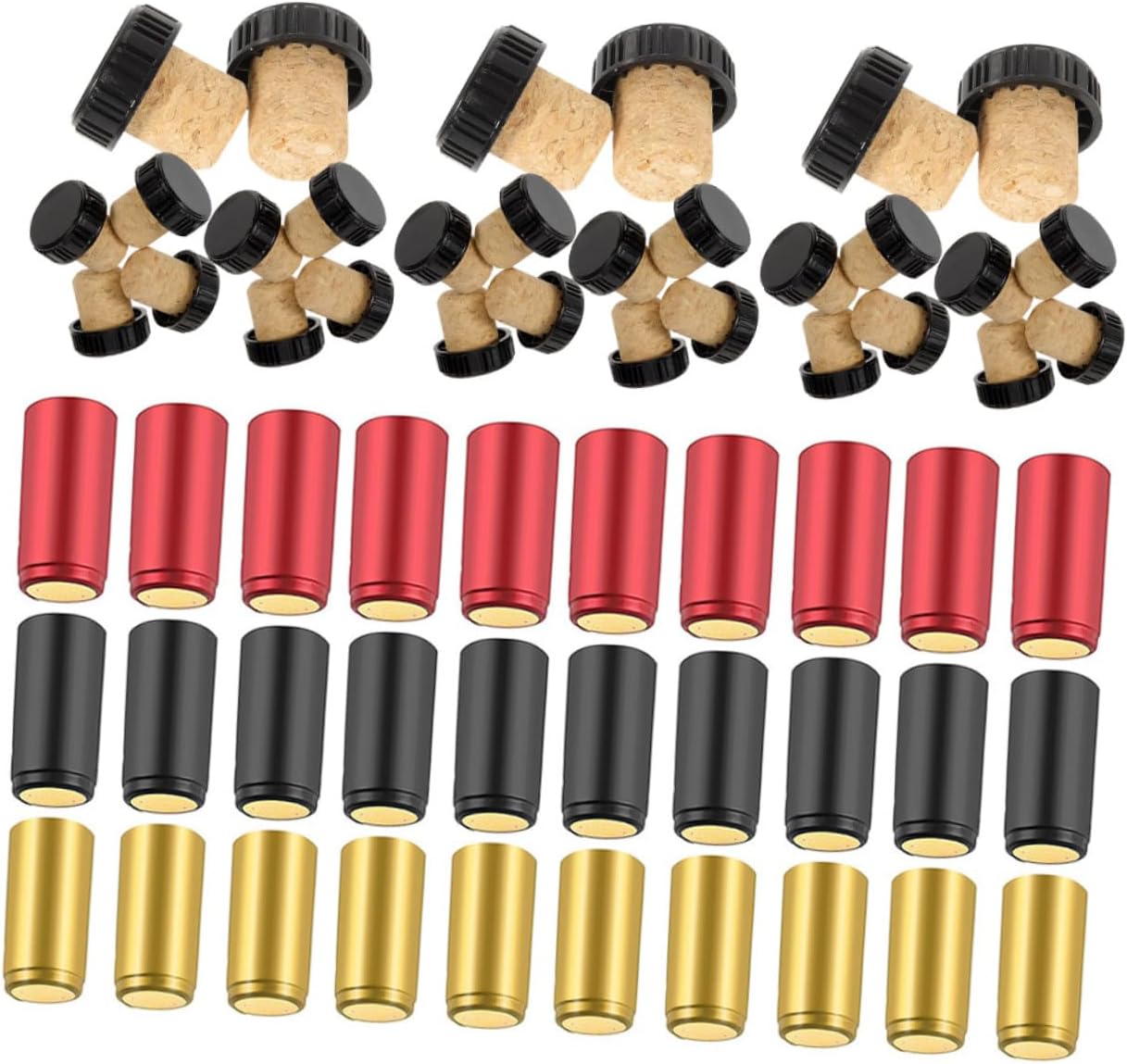 30 Set Wine Bottle Shrink Caps PVC Cork Seal Covers