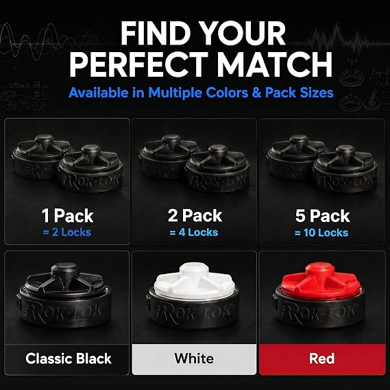 Rok Lok Pro - Universal Quick Change Guitar Strap Lock - Set of strap locks with ANTI-SCRATCH coating - Protect your instrument with no modifications or hardware replacement