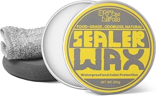 BOOWAN NICOLE Paste Sealer Wax with Carnauba and Beeswax - Clear - Perfect for Wood Stone Concrete Jesmonite, Food-Grade Waterproof & Color Protection
