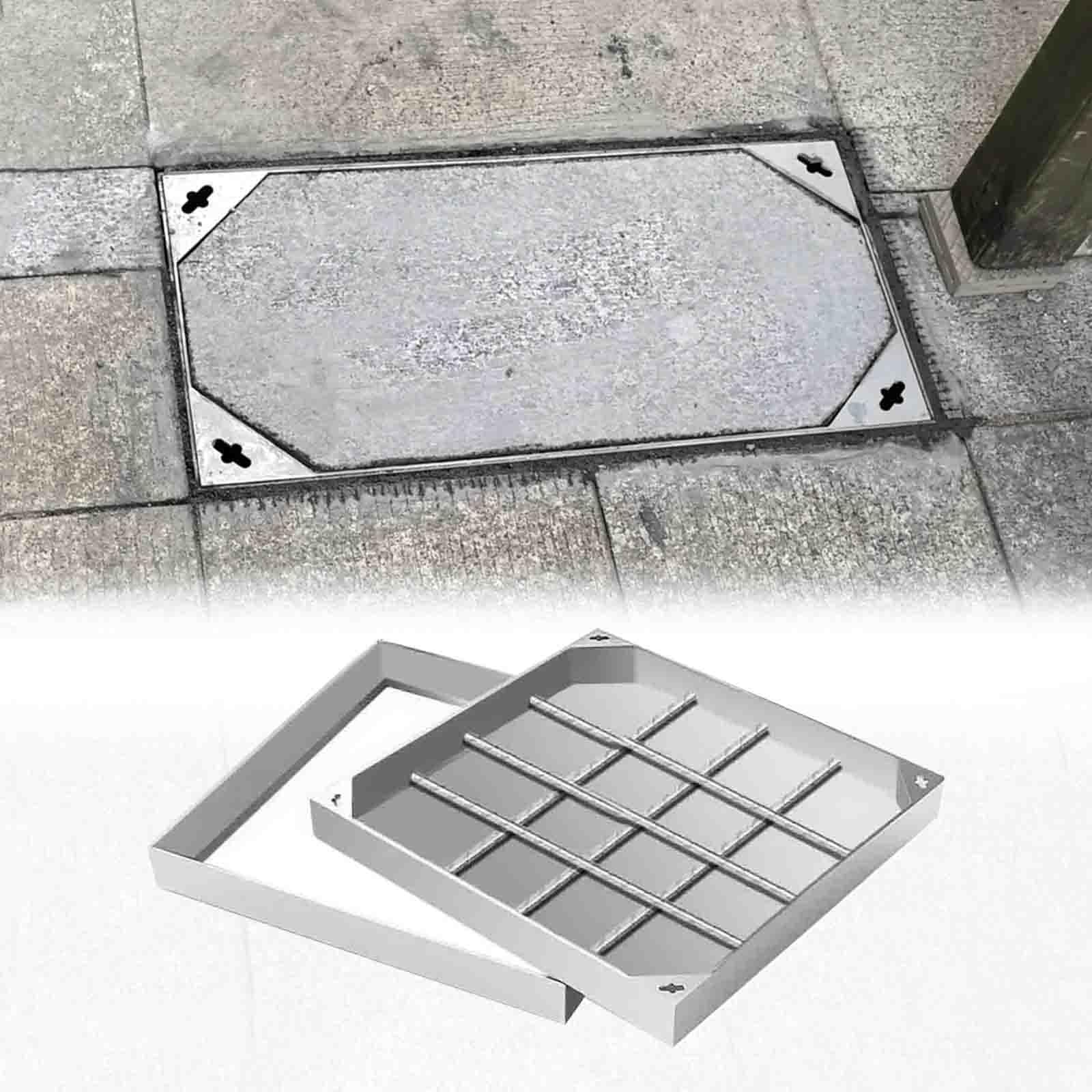 Heavy Du 800 x 750 mm wpuszczane pokrywy włazów – niewidoczne pokrywki septyczne do użytku na zewnątrz, rozmiar 25–90 cm, obsługuje 3 tony i bezpieczny odpływ