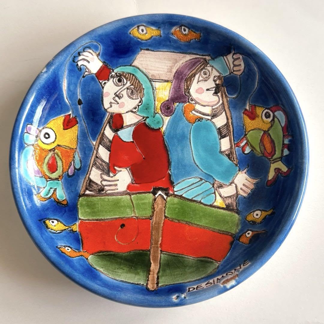 DESIMONE デシモーネ　シチリア食器 プレート皿 魚型 壁掛け可 Amazon.co.jp: デ シモーネ desimone 魚 絵皿 シチリア イタリア 食器