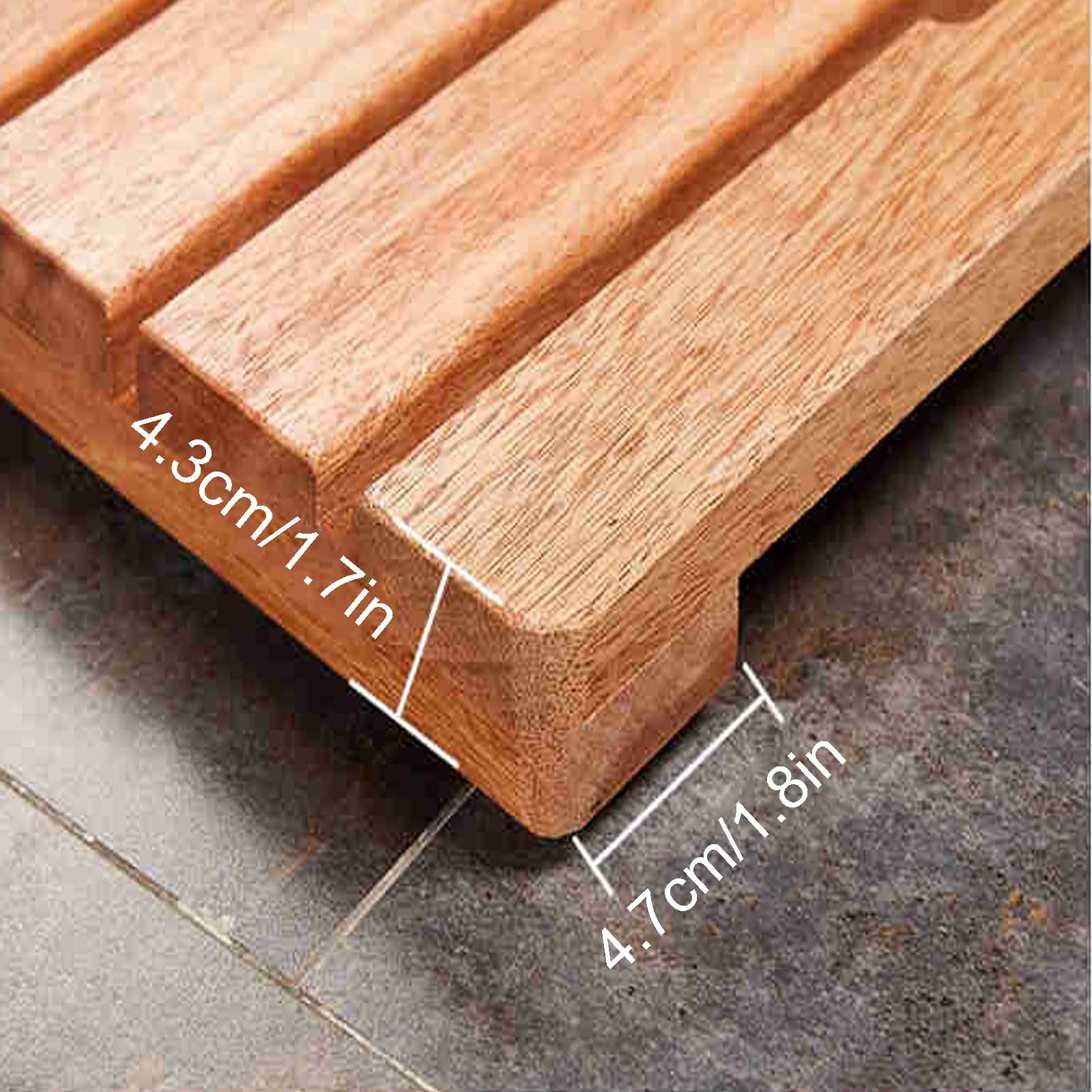 Alfombra de baño de madera de bambú | Alfombra de baño de bambú de varios tamaños para ducha y spa(30 x 50 cm, 12 x 20 pulgadas)