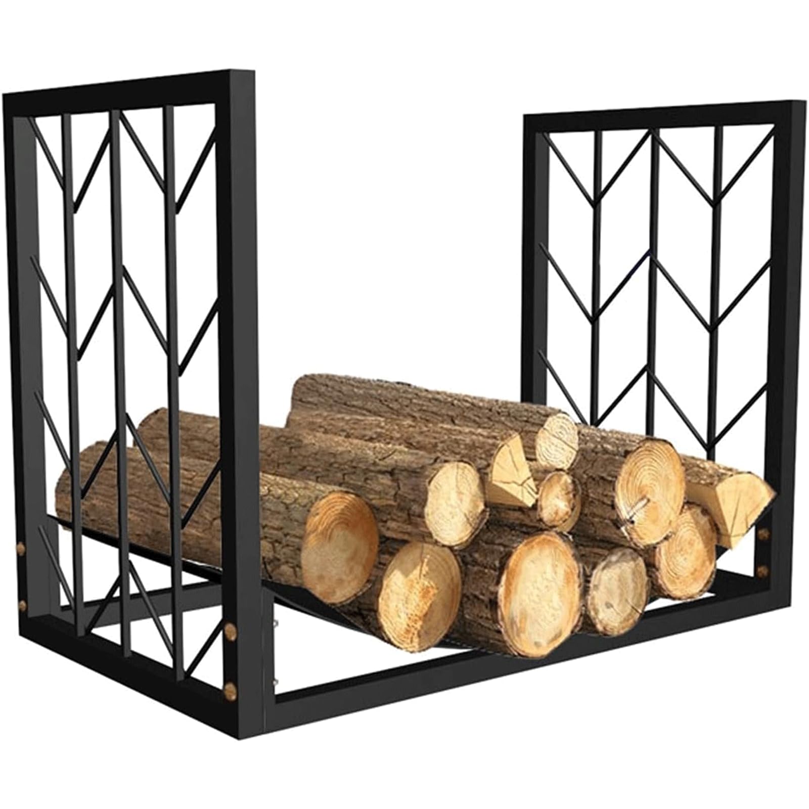 Étagère à bois de chauffage, support de rangement en métal robuste pour intérieur et extérieur, support en bois durable pour cheminée, solution de rangement efficace pour bois