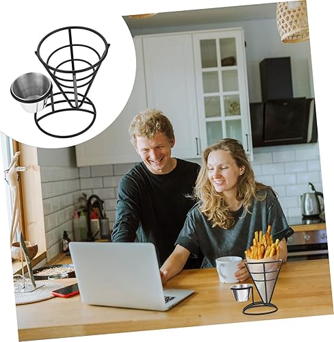 Miniatura 8 de jojofuny Soporte de virutas de hierro, cesta de metal, soporte para cono, aperitivos, contenedor de palomitas de maíz, plato de sushi, cesta de