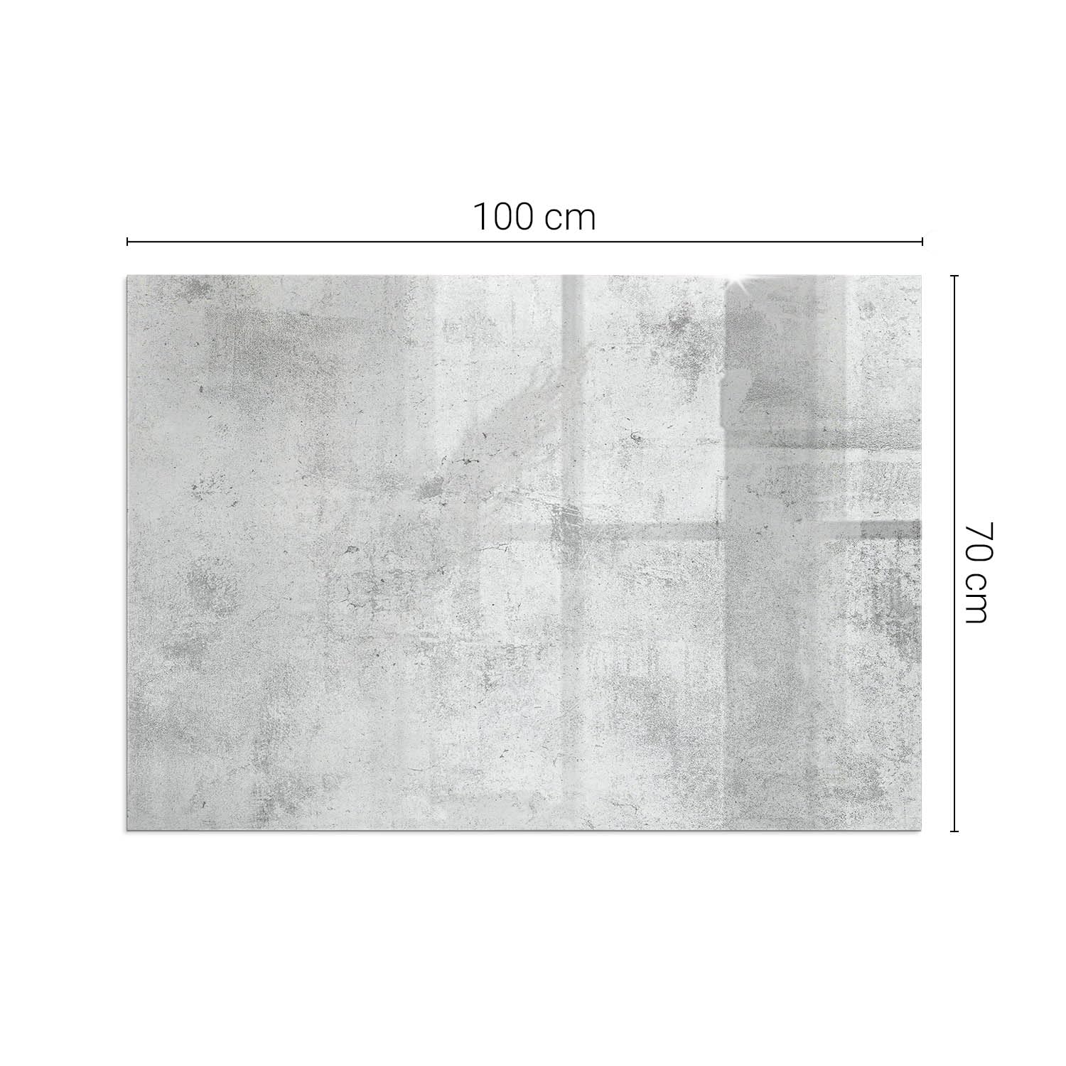 Piastra per camino 100x70 cm cm Design Elegante Rotonda Resistente alle Alte Temperature Protezione del Pavimento di Vetro Temperato Resistente a Scintille - Texture di cemento grezzo