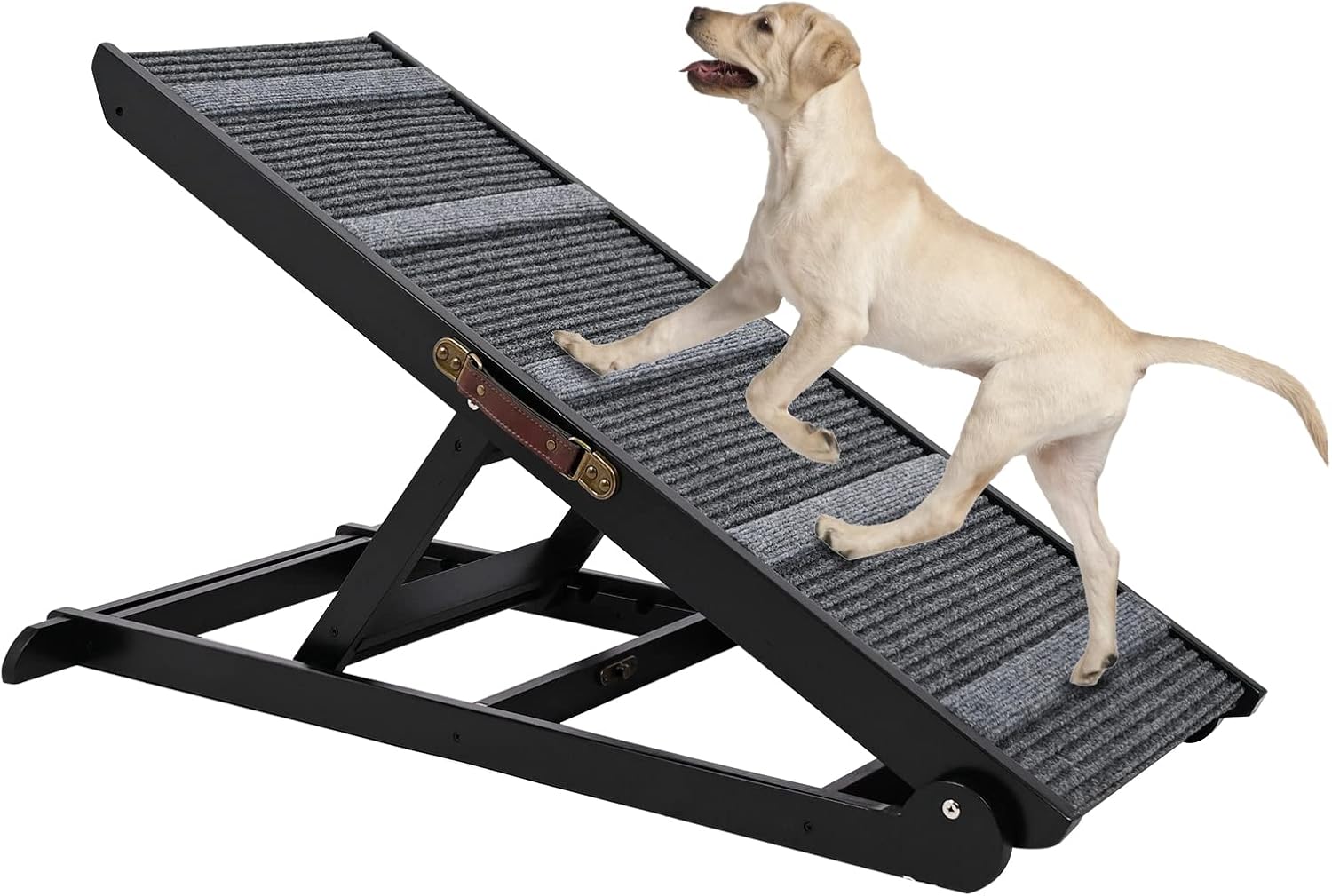 Dog Ramp,4 Level Adjustable Folding Pet Ramp for Middle Bed