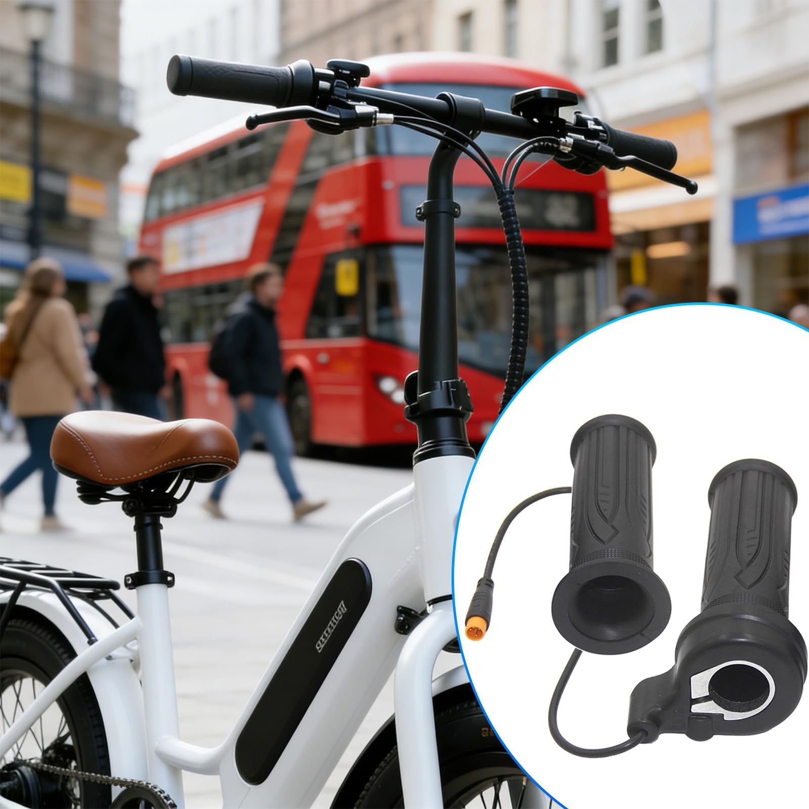 InYoHui Electric Bike Throttle Ebike Throttle with 3 Pin Waterproof Connector Universal Ebike Accessories Handle for 22.2mm Handlebars for Electric Bicycle Scooter Motorbike — view 7