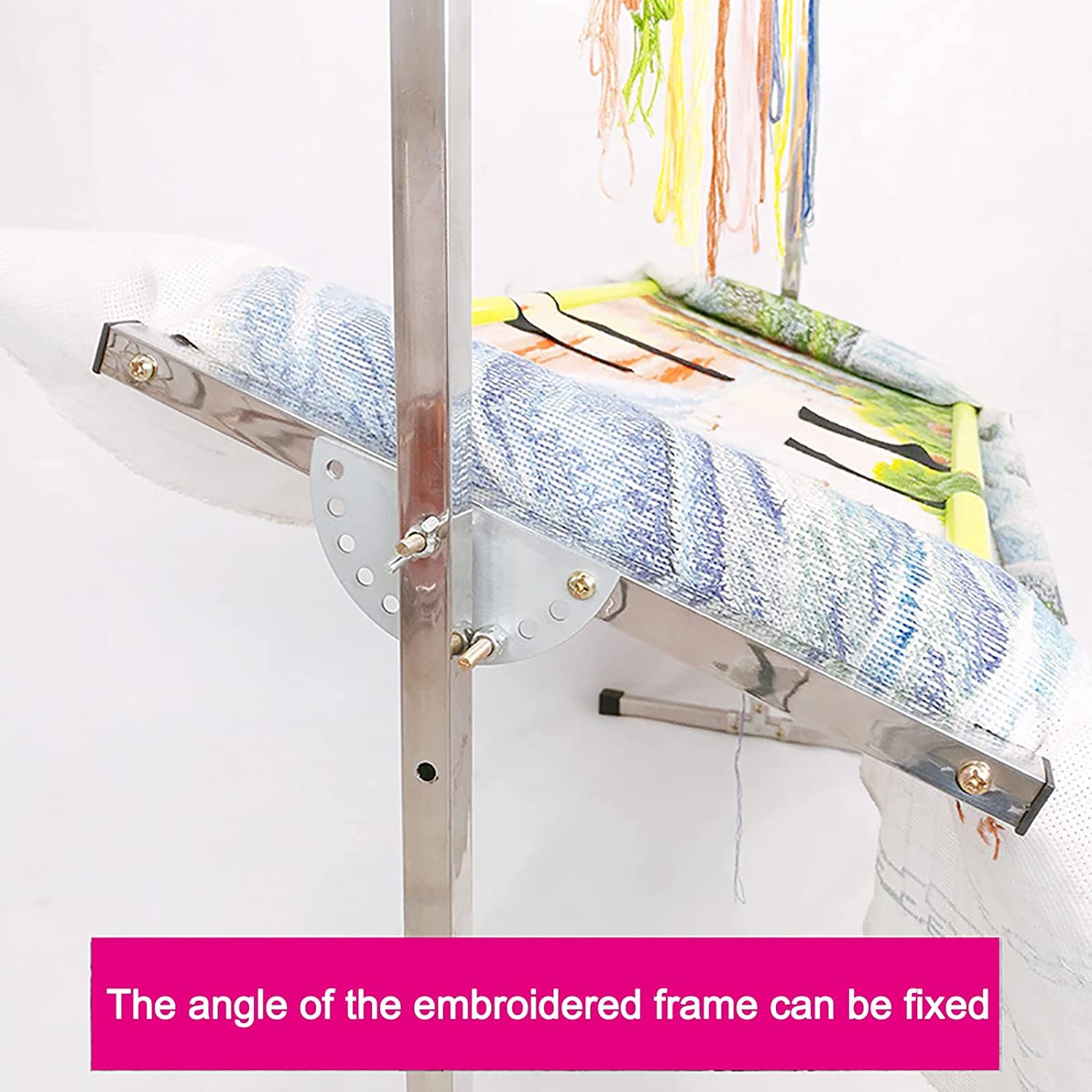 Soporte de punto de cruz ajustable de acero inoxidable para manualidades, costura, soporte de bordado, marco de suelo de costura de pie y soporte de mesa de regazo