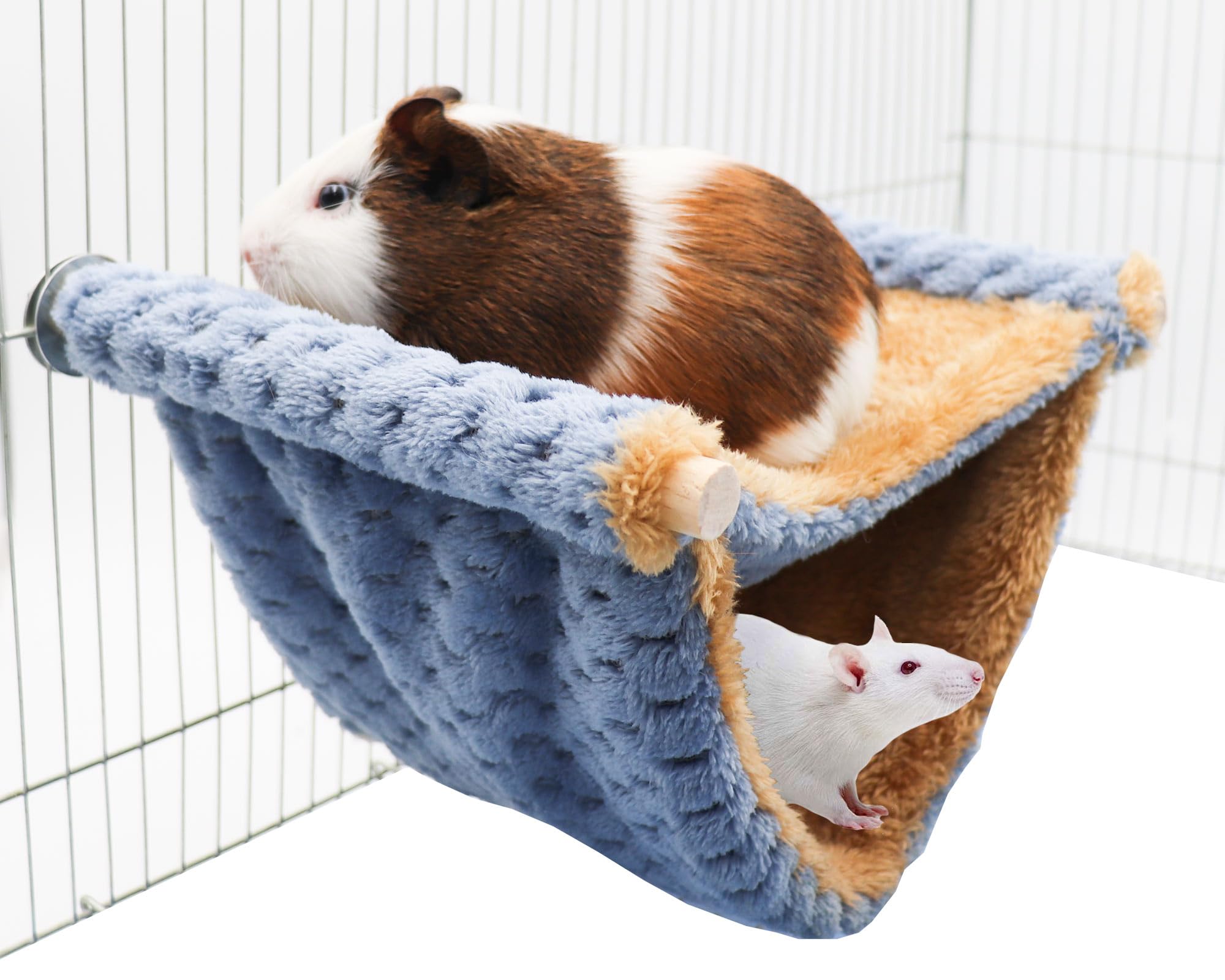 Rat Cage Accessories, Rat Hammock with Warm Soft Fluff, Rat Hammock for Cage, Birds Nest, Sleeping Bed, Cage Accessories for Rat, Hamster, Squirrel, Conure, Sugar Glider, Small Guinea Pig